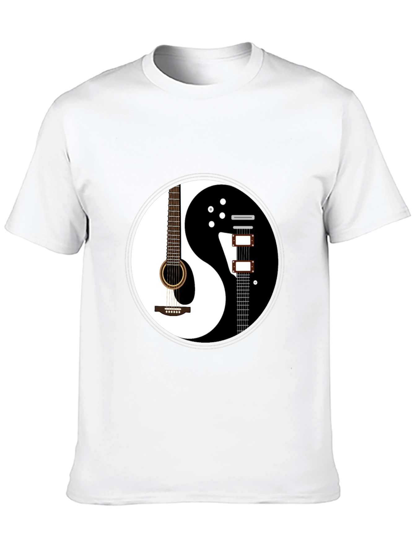 Yin Yang Guitar Graphic T-Shirt - Black
