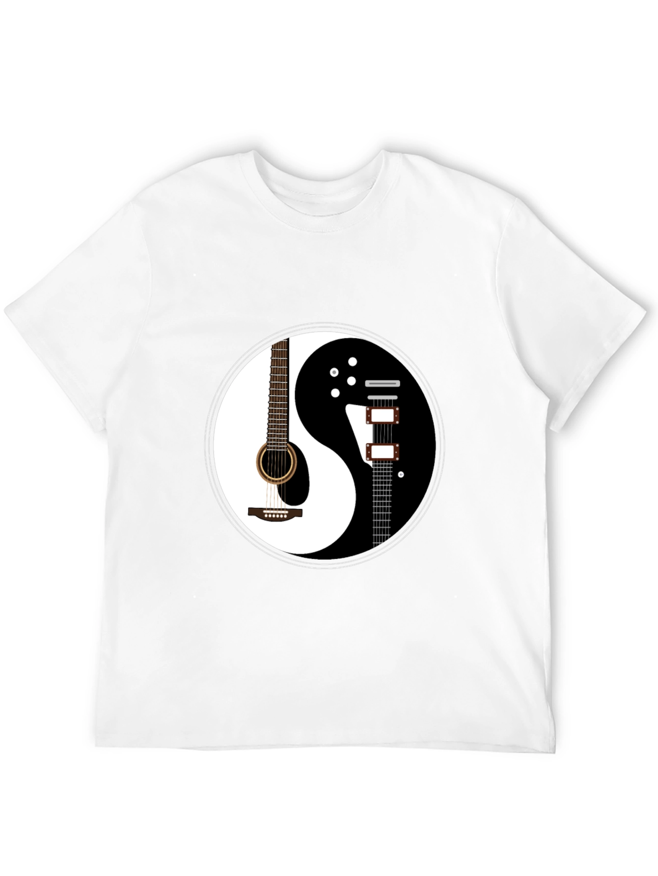 Yin Yang Guitar Graphic T-Shirt - Black
