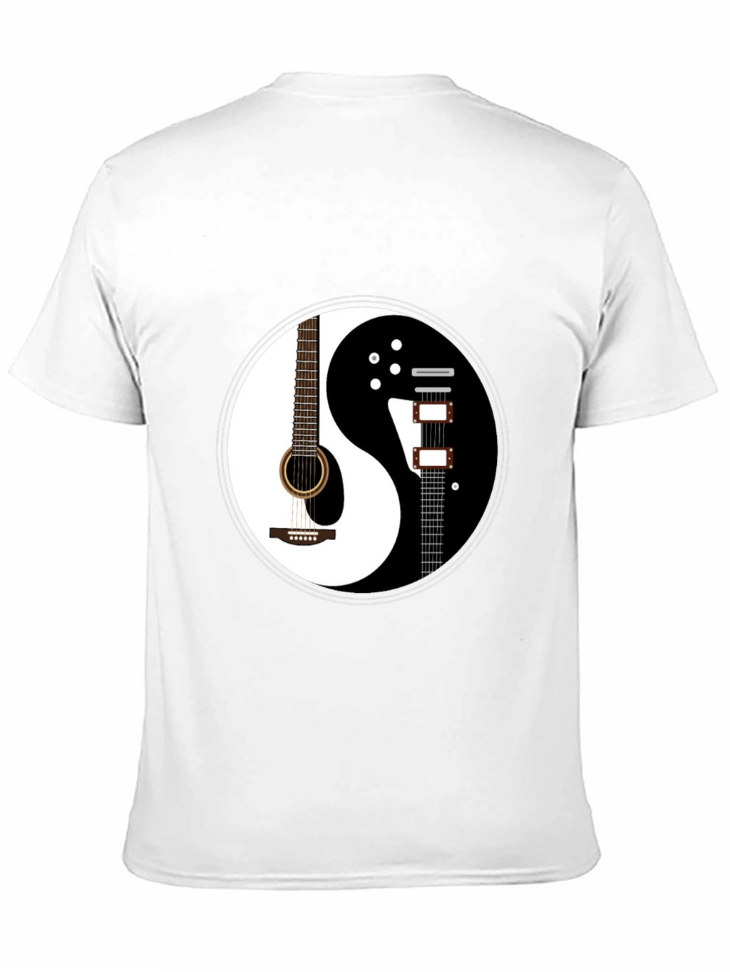 Yin Yang Guitar Graphic T-Shirt - Black
