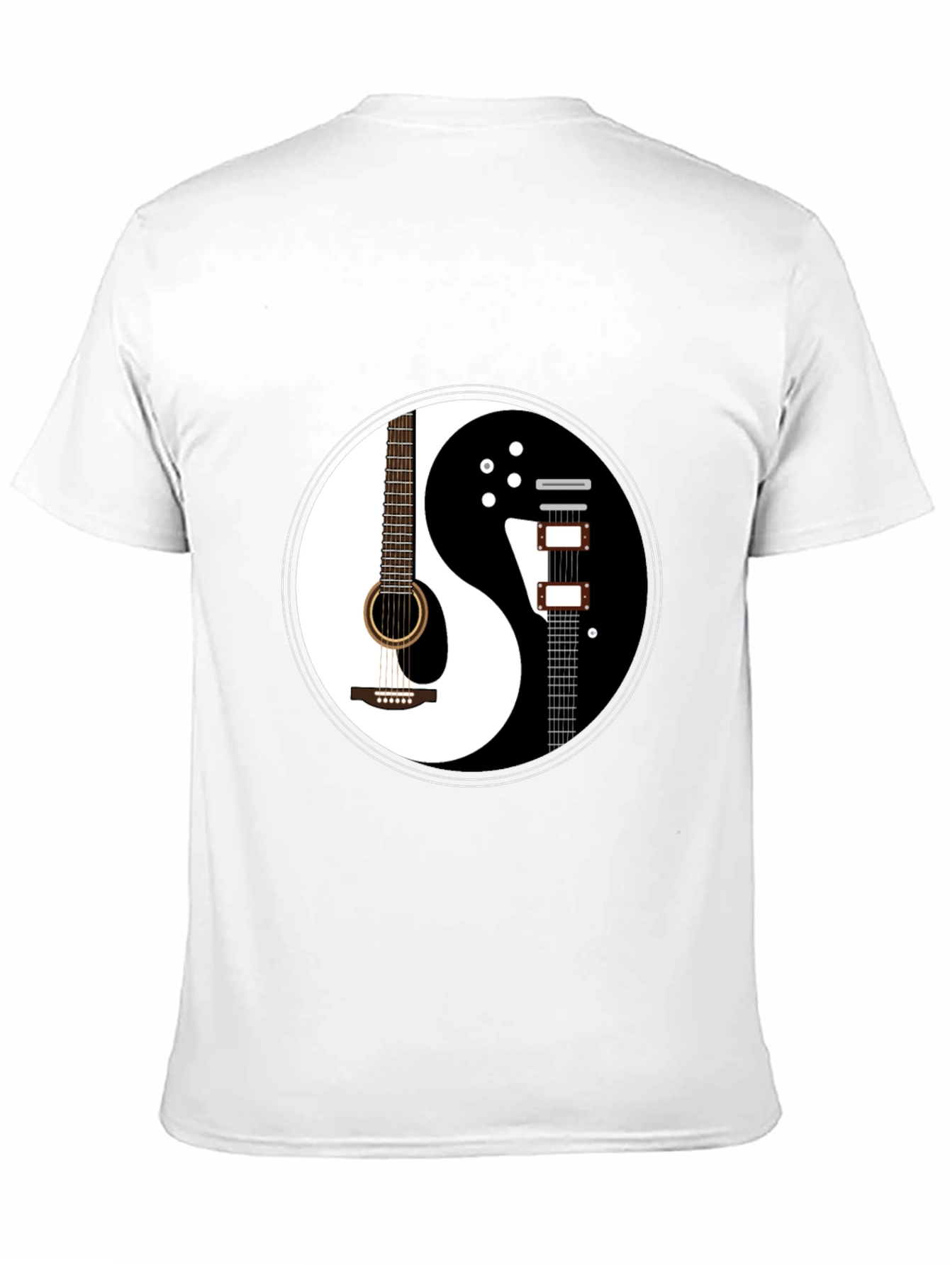 Yin Yang Guitar Graphic T-Shirt - Black