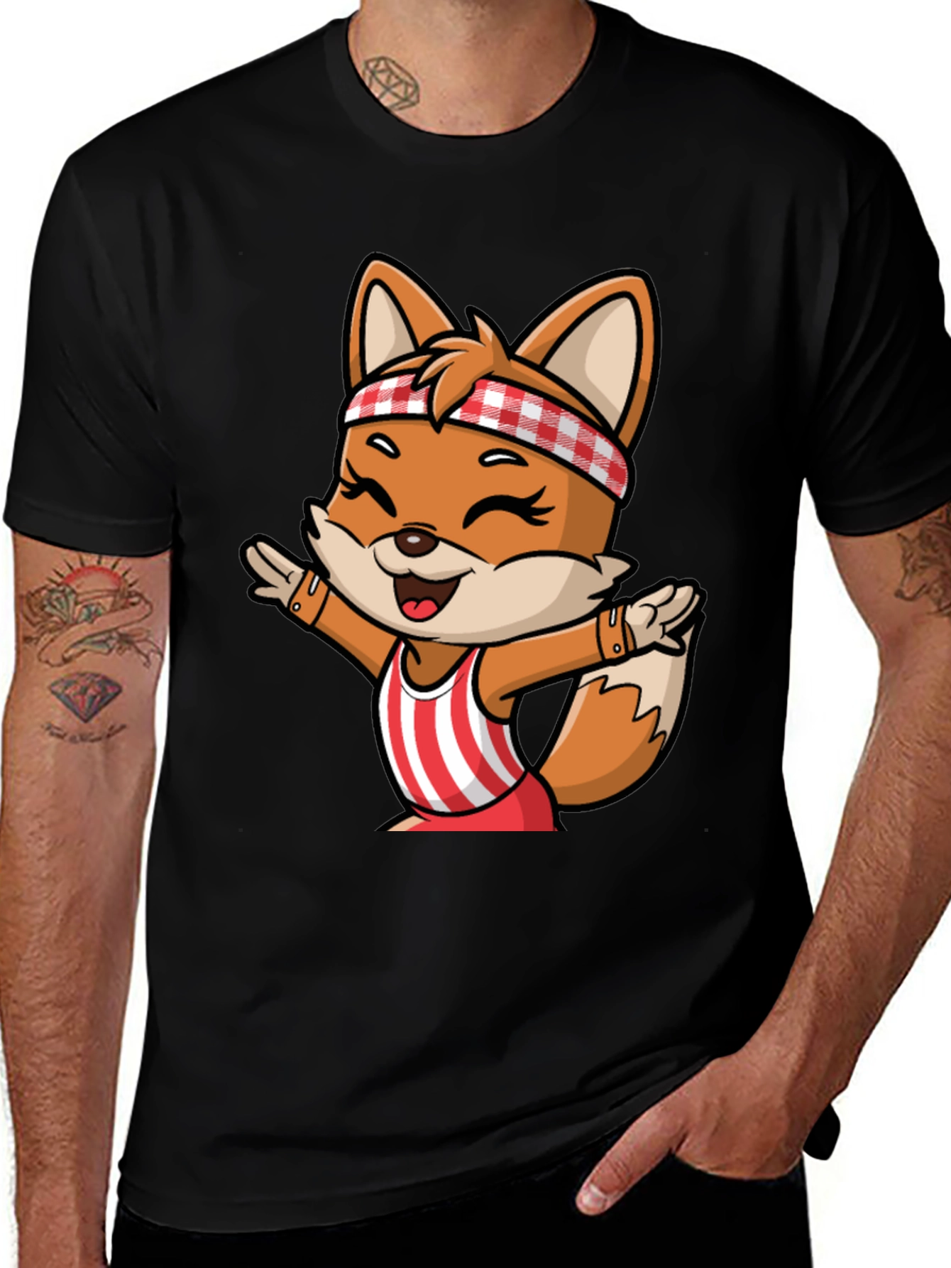 Cartoon Fox Unisex T-Shirt - Playful Design