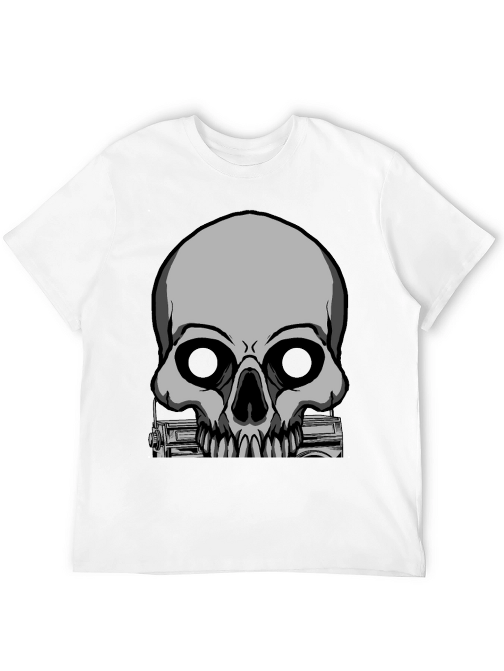 Skull & Radio Graphic Black T-Shirt