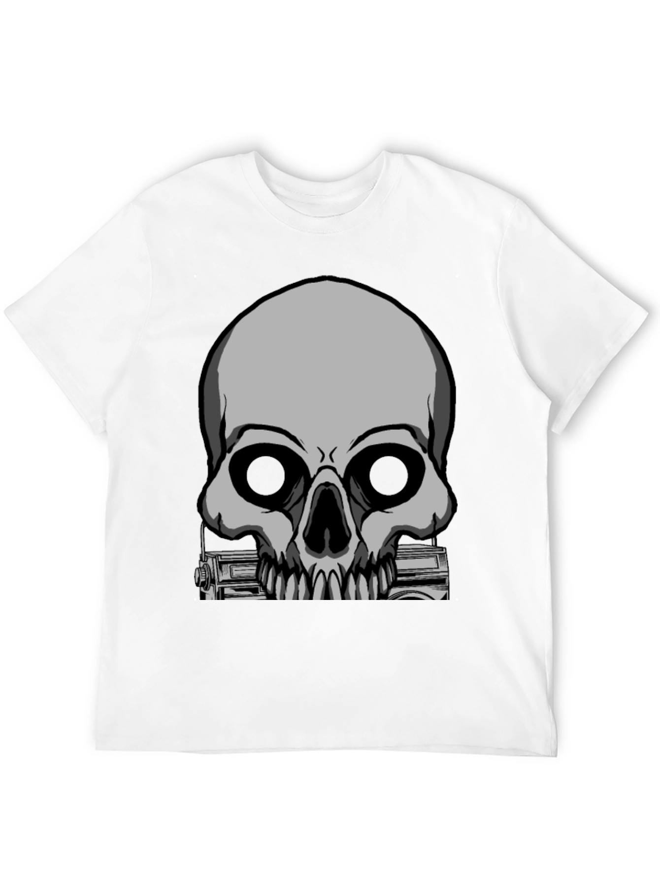 Skull & Radio Graphic Black T-Shirt