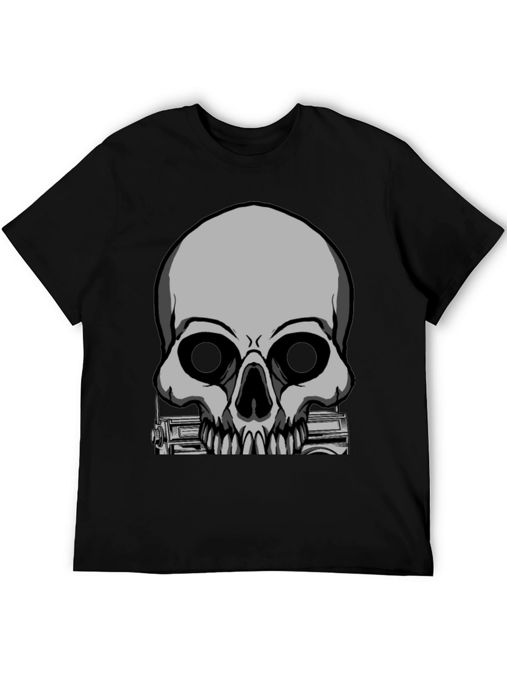 Skull & Radio Graphic Black T-Shirt