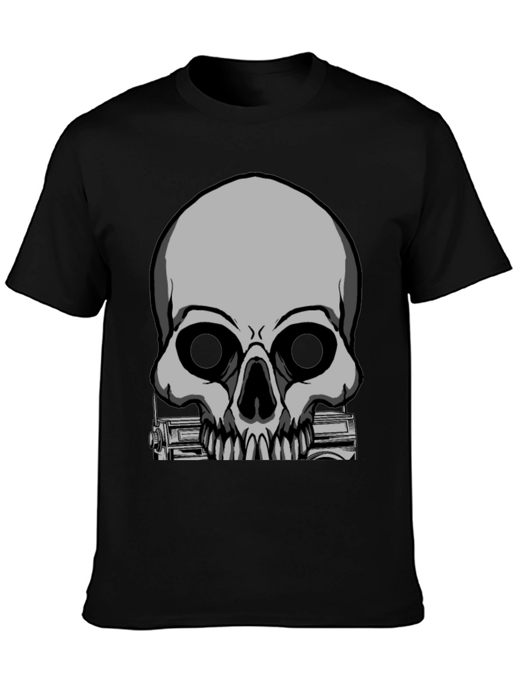 Skull & Radio Graphic Black T-Shirt