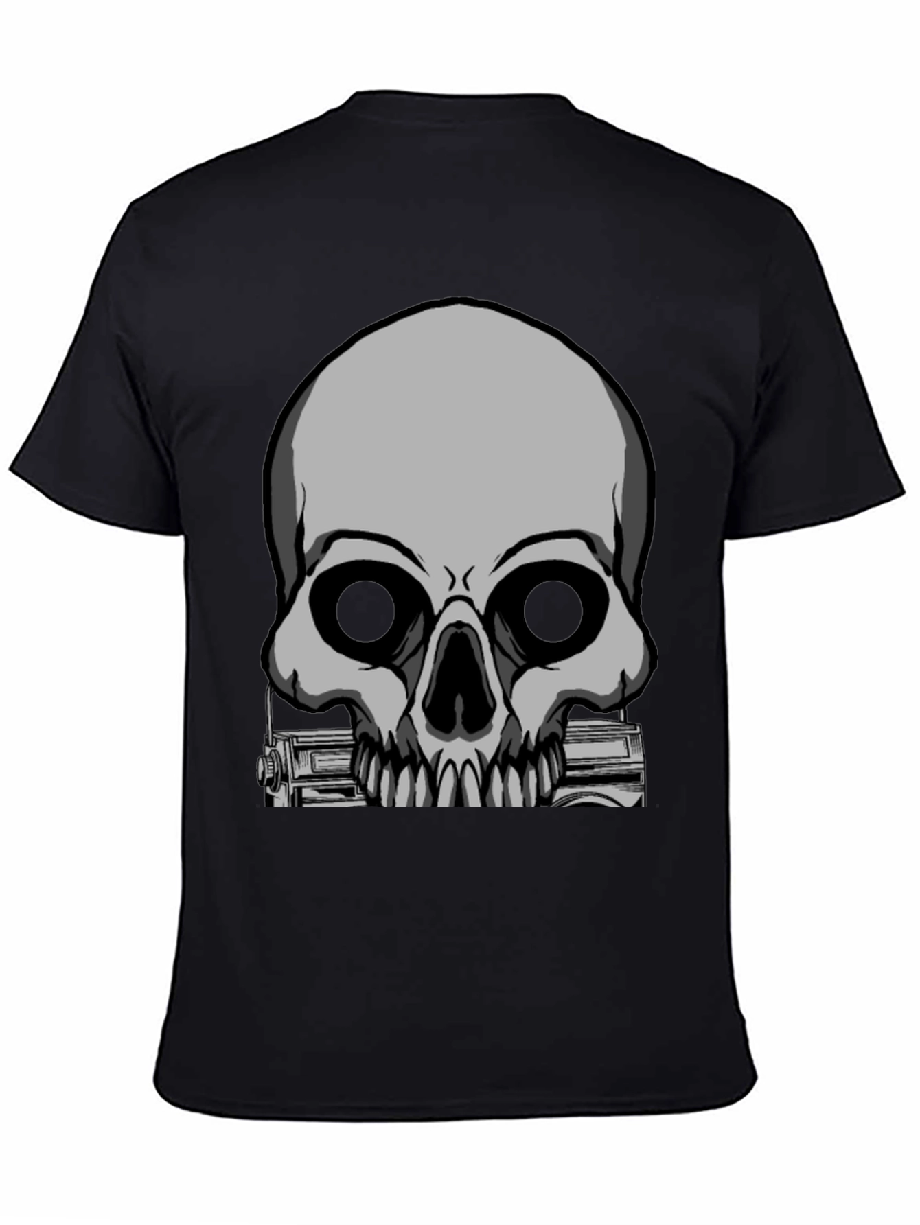 Skull & Radio Graphic Black T-Shirt