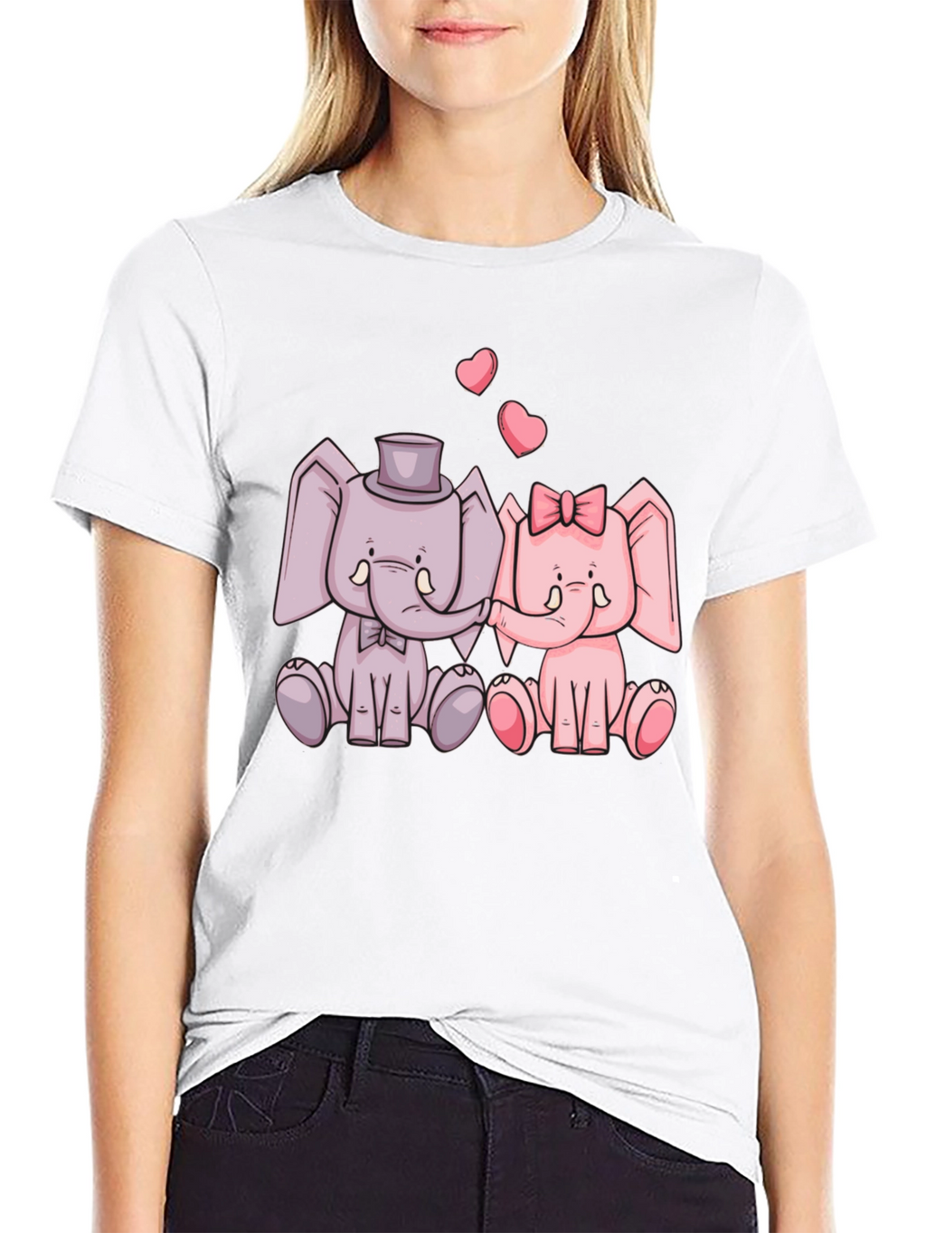Elephant Love T-Shirt - Cute Cartoon Design