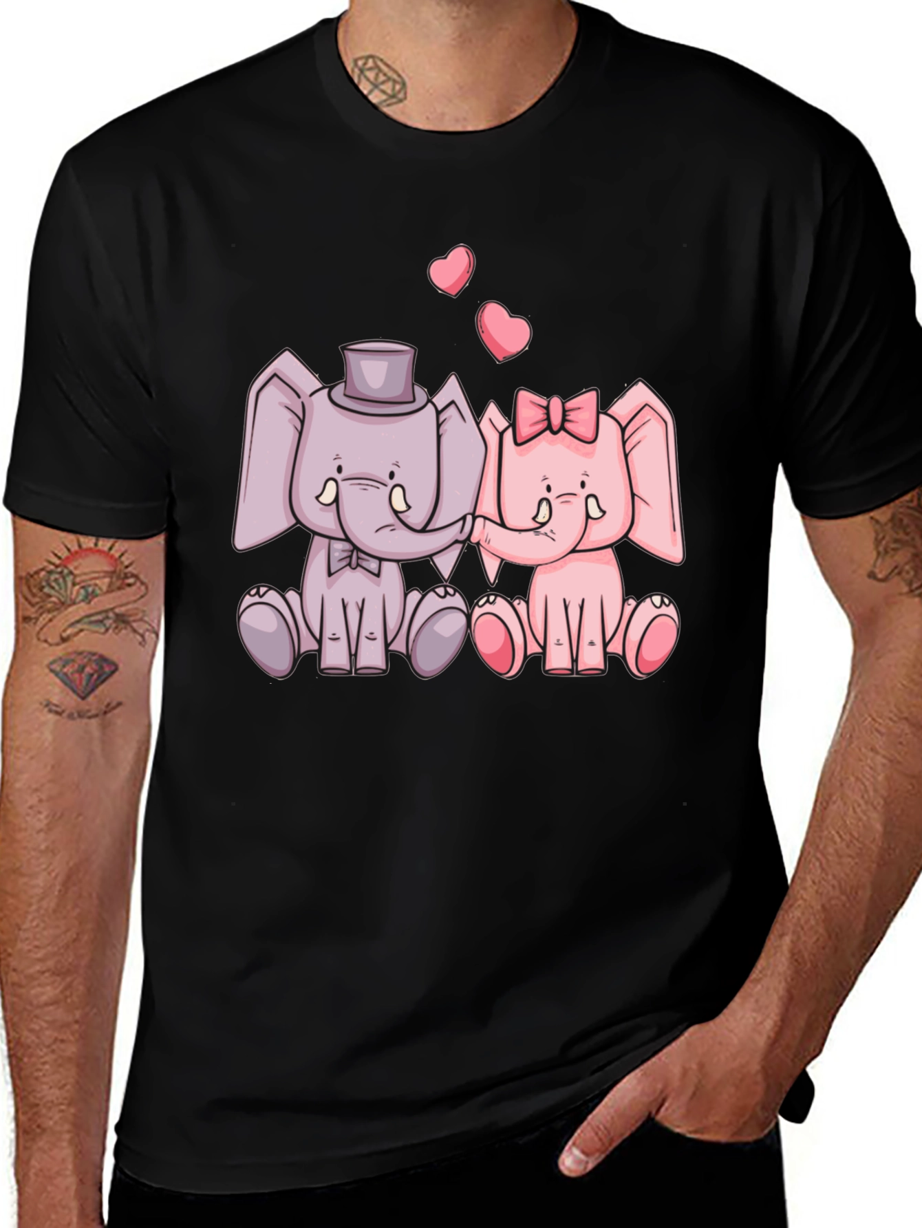 Elephant Love T-Shirt - Cute Cartoon Design