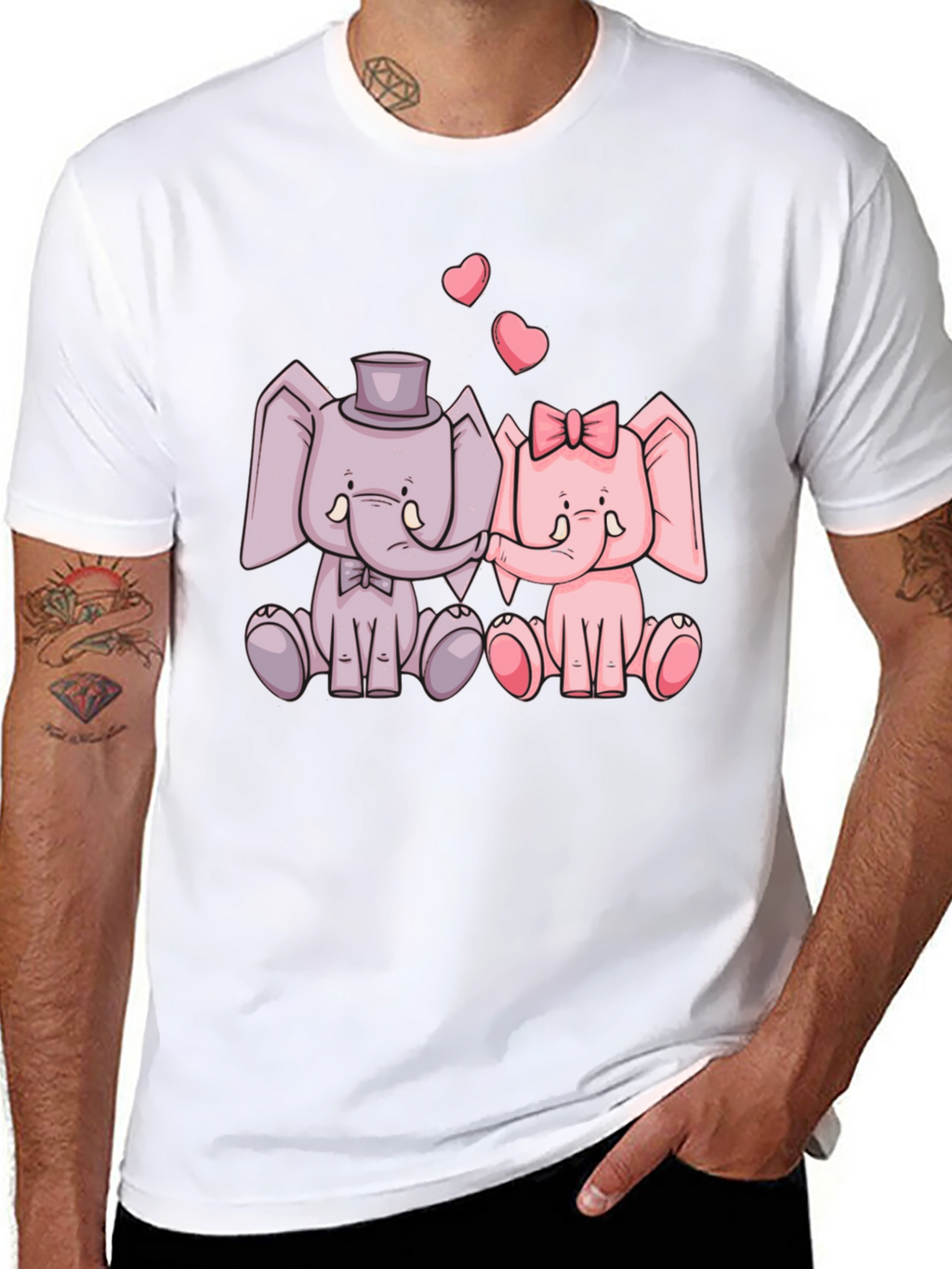 Elephant Love T-Shirt - Cute Cartoon Design