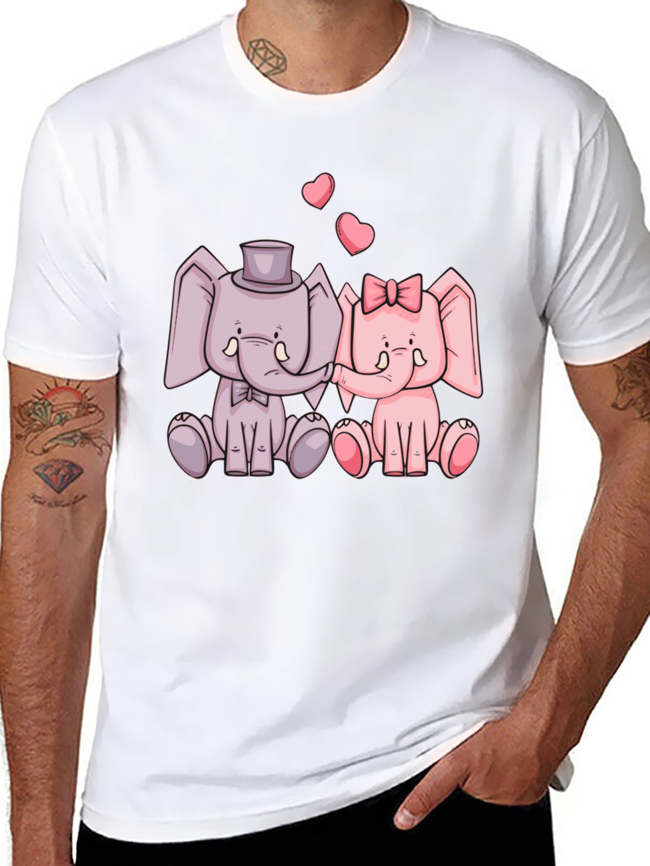 Elephant Love T-Shirt - Cute Cartoon Design
