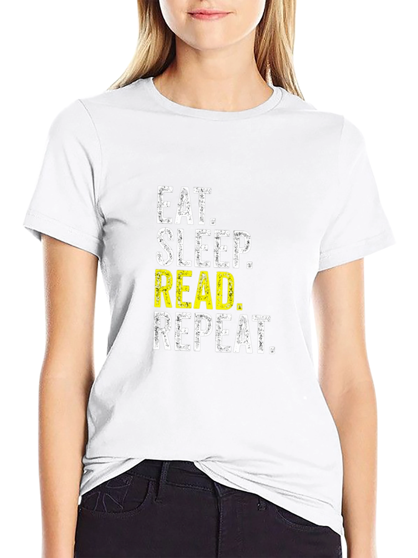 Eat Sleep Read Repeat Black T-Shirt