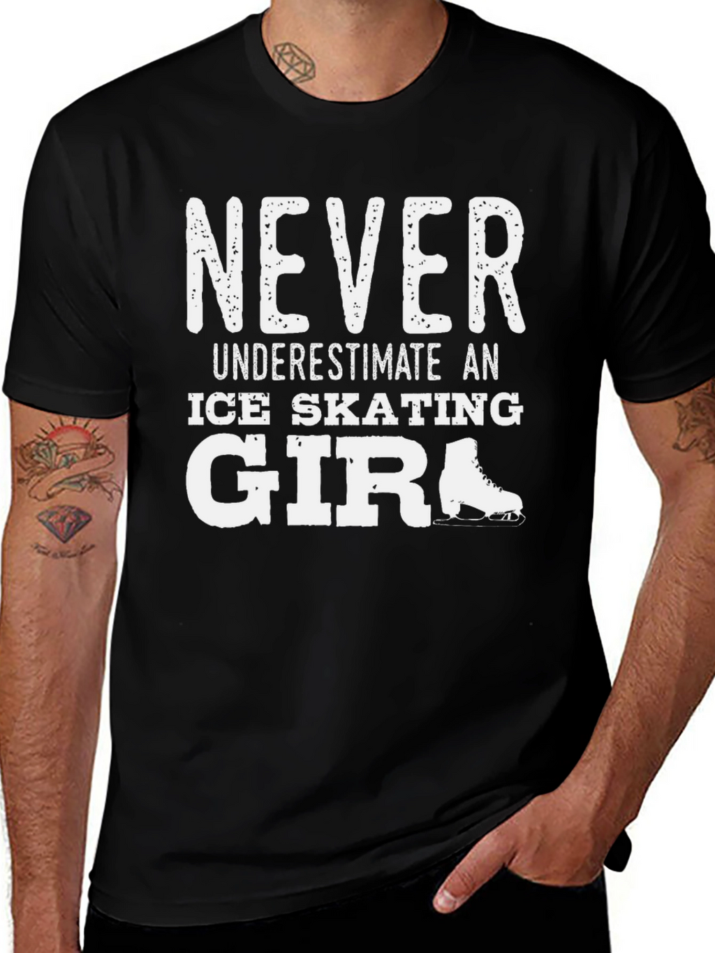 Never Underestimate Ice Skating Girl T-Shirt