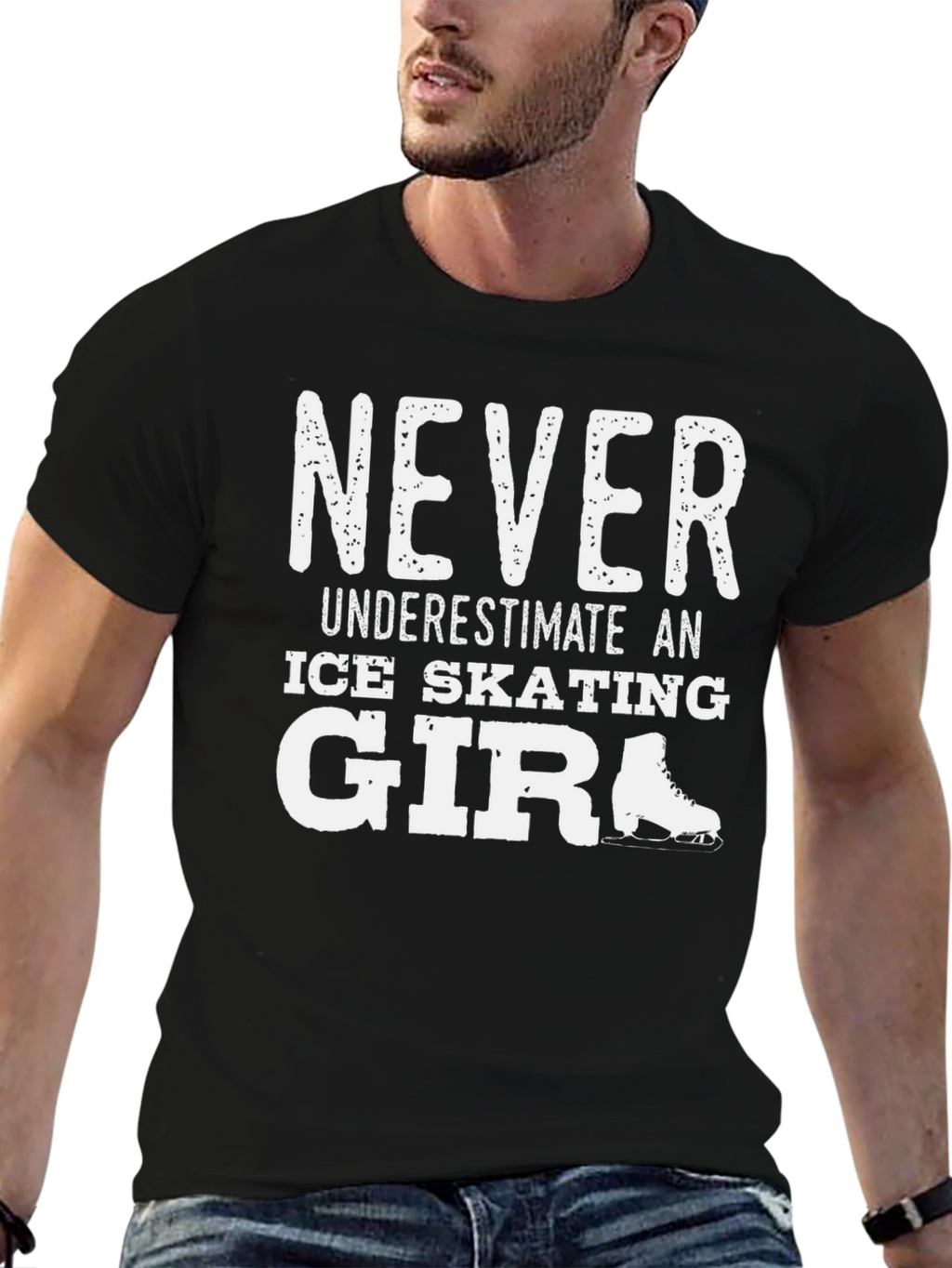 Never Underestimate Ice Skating Girl T-Shirt