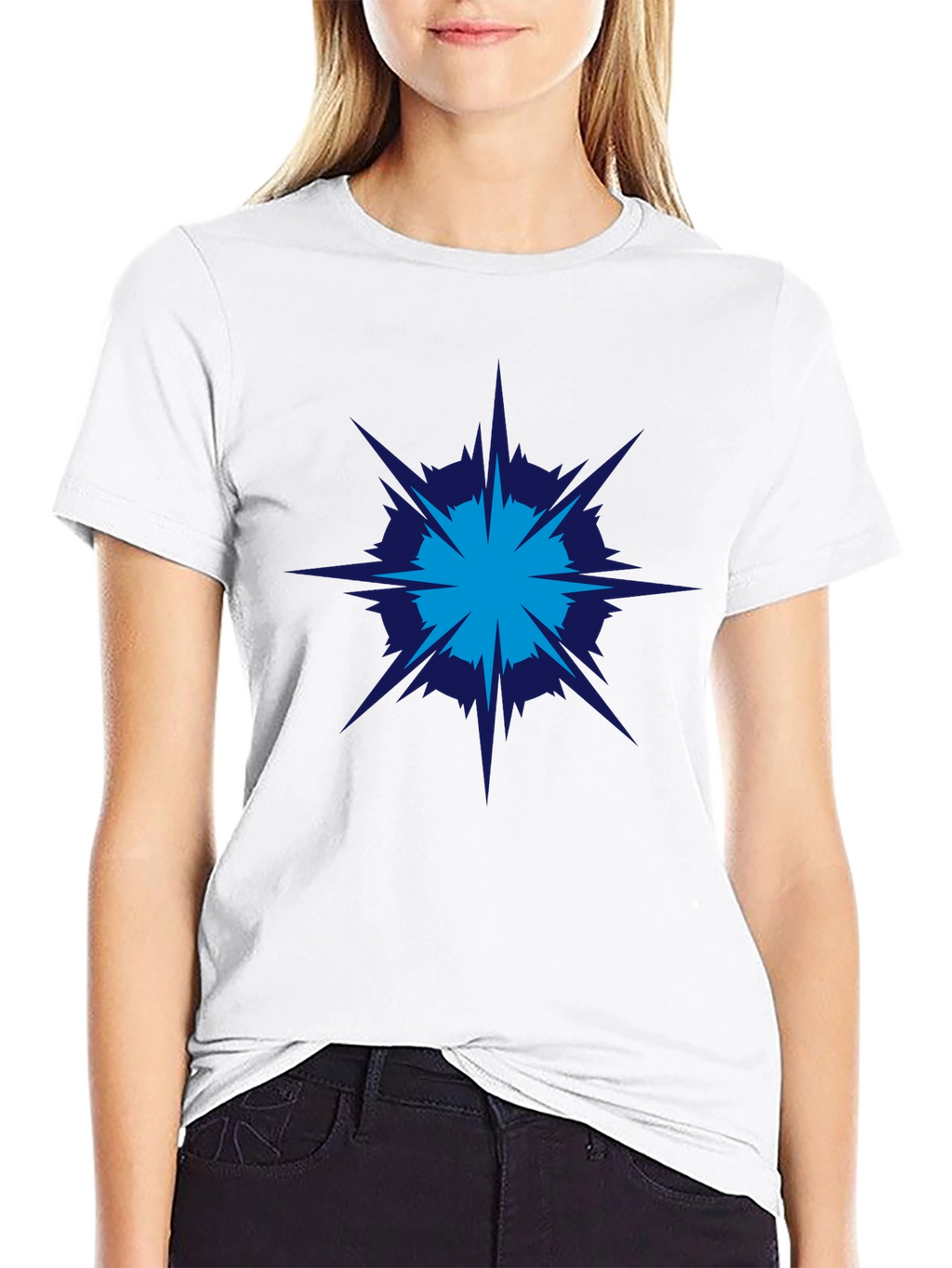 Geometric Burst Graphic Tee - Modern Style