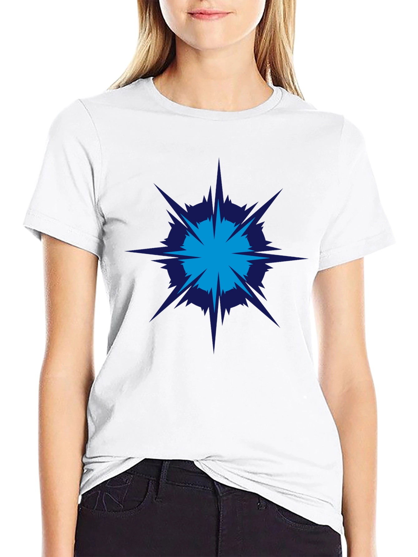 Geometric Burst Graphic Tee - Modern Style
