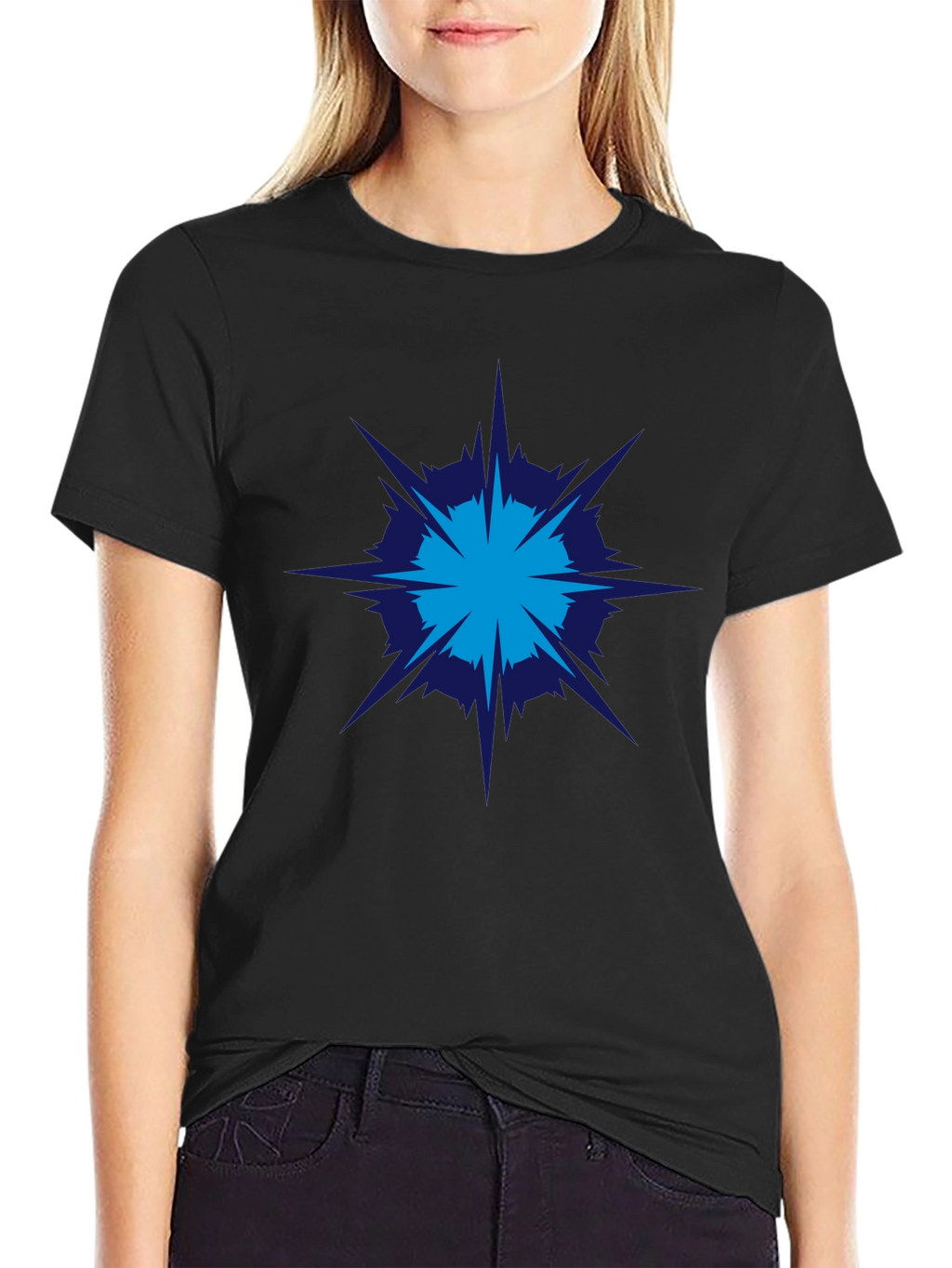 Geometric Burst Graphic Tee - Modern Style