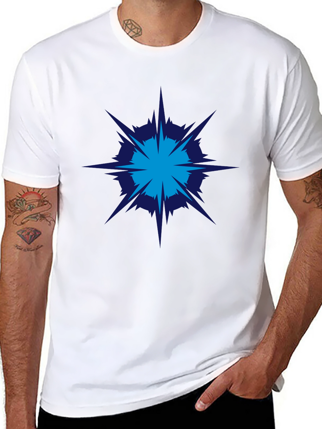Geometric Burst Graphic Tee - Modern Style