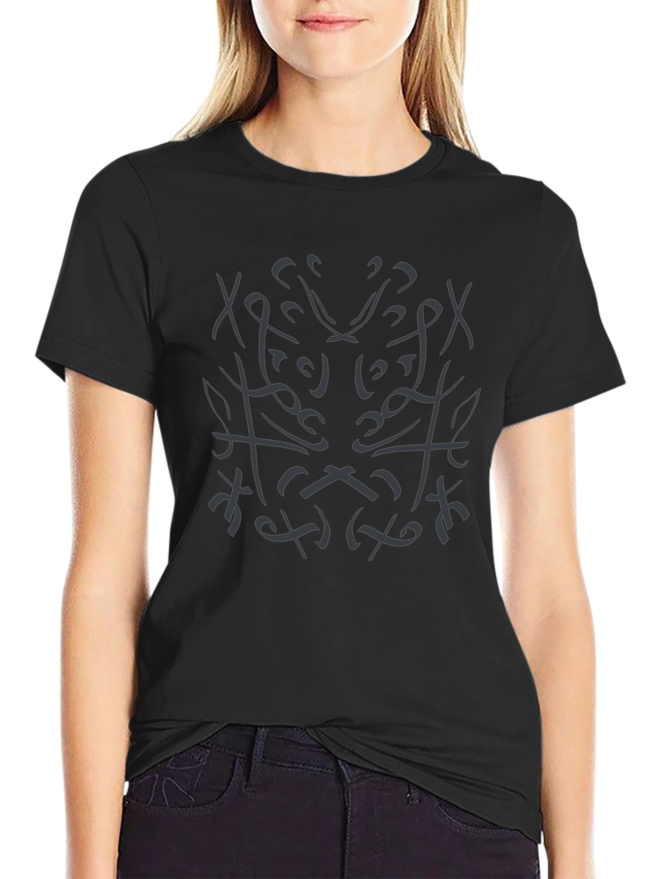 Abstract Design Black T-Shirt