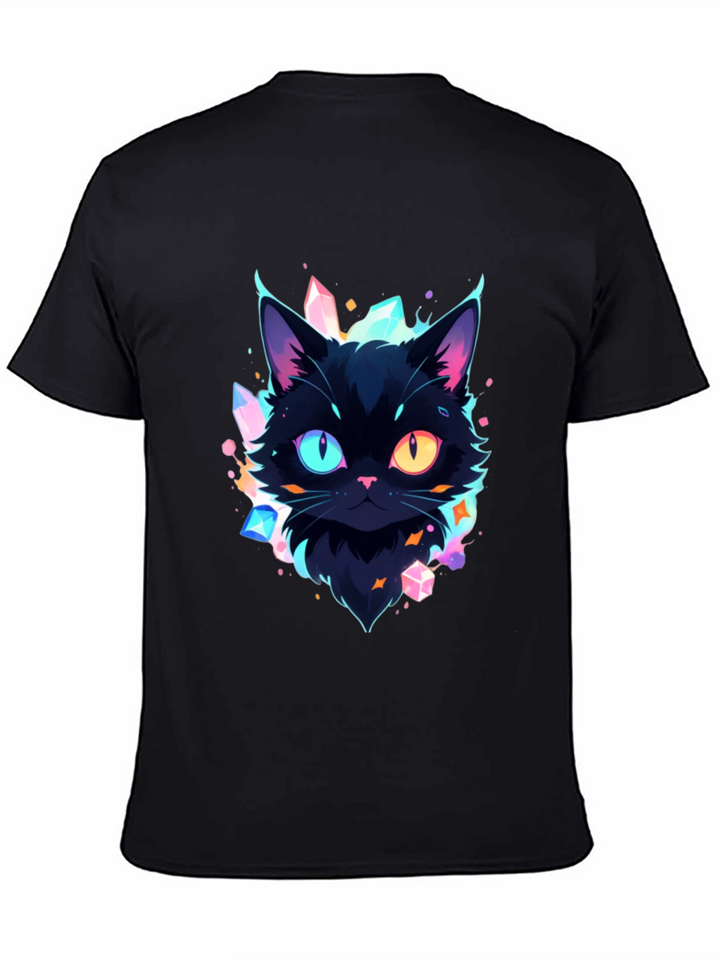 Mystic Cat Graphic Tee - Unique Heterochromia Design