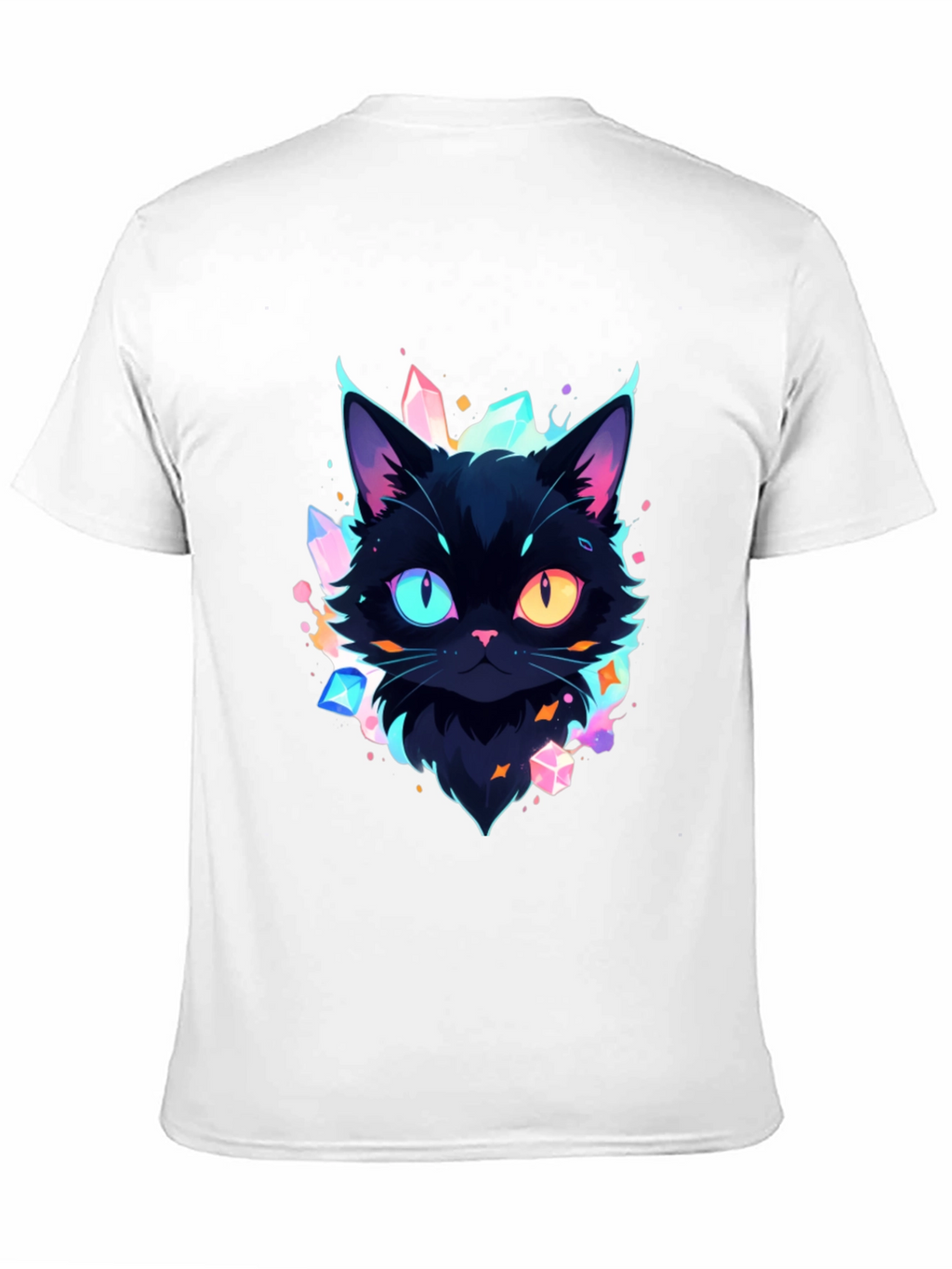 Mystic Cat Graphic Tee - Unique Heterochromia Design