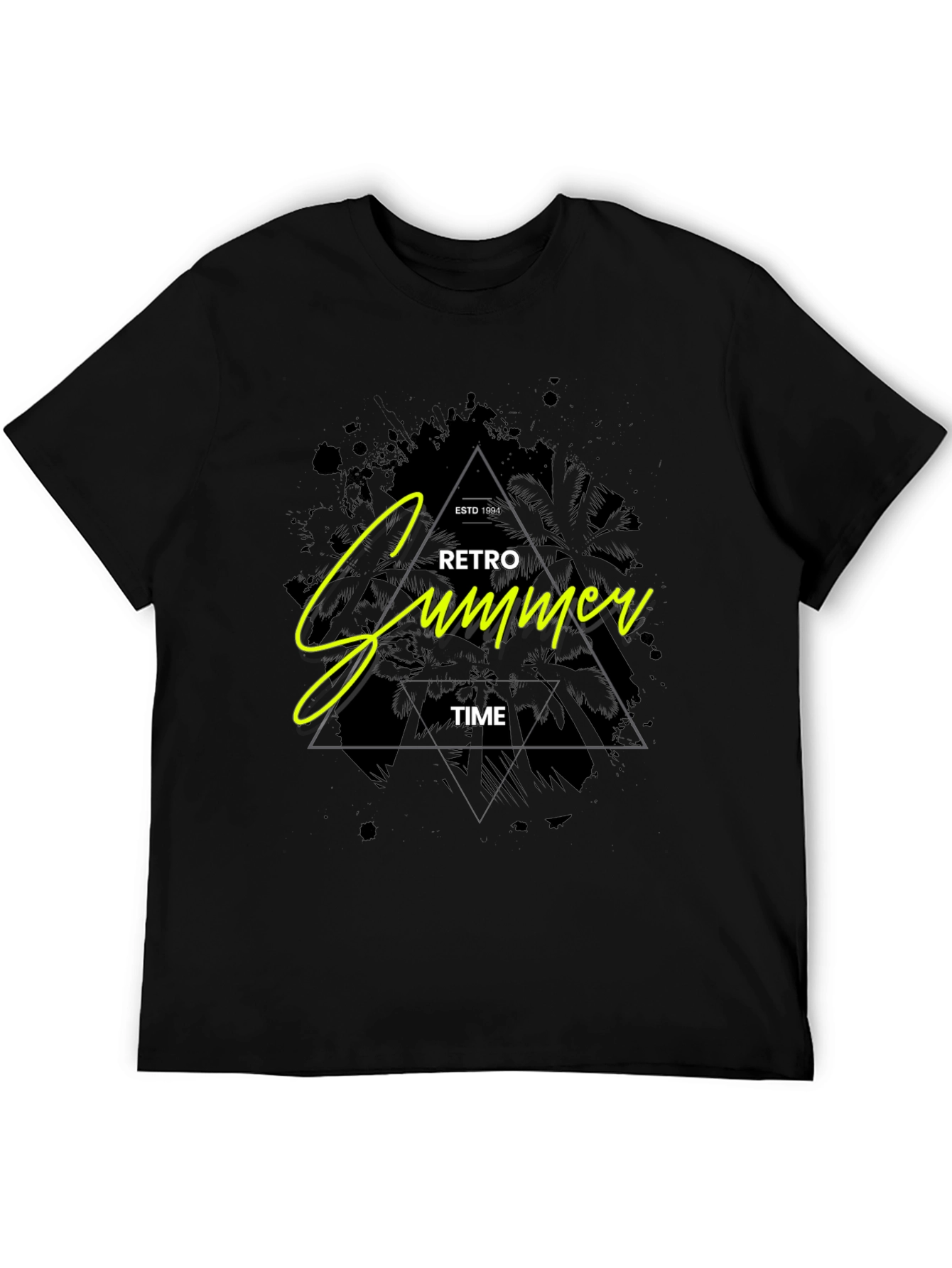 Retro Summer Time Black Graphic Tee