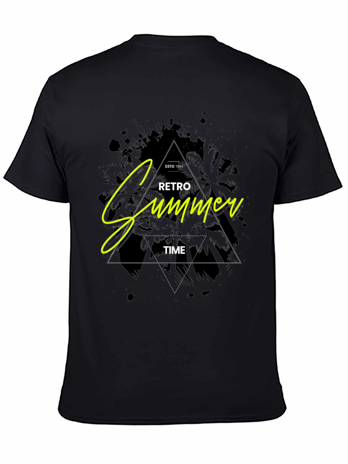 Retro Summer Time Black Graphic Tee