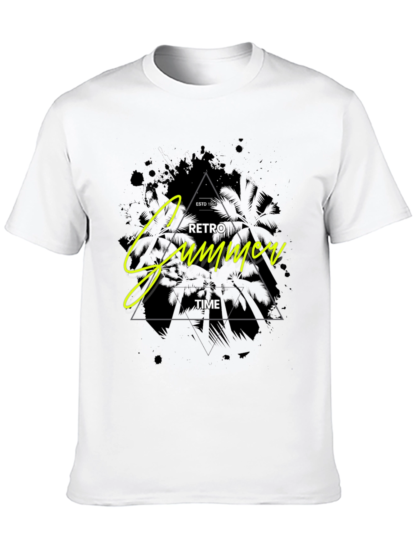 Retro Summer Time Black Graphic Tee
