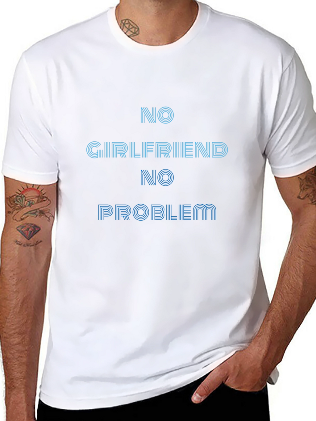 No Girlfriend No Problem Black T-Shirt