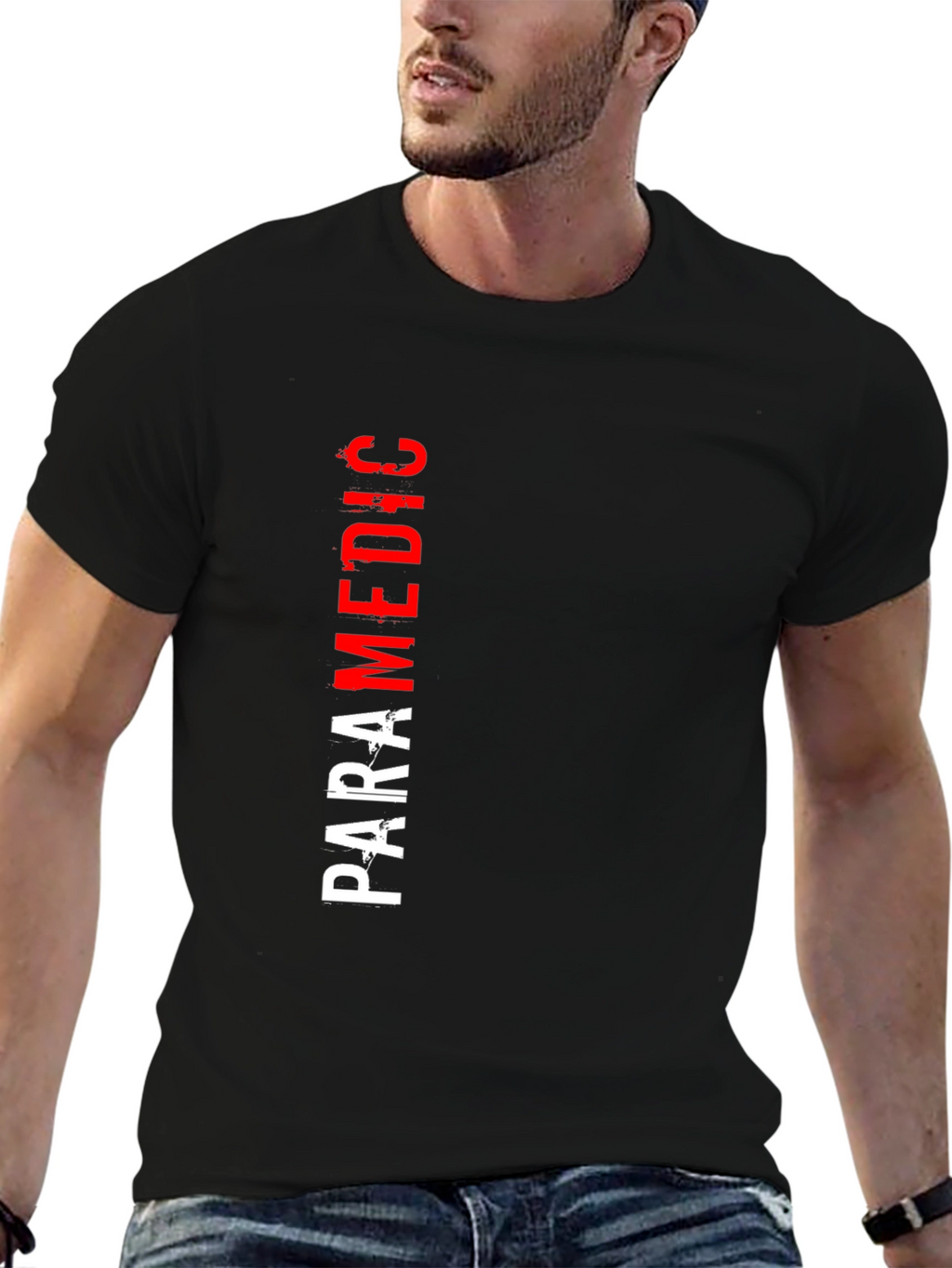Paramedic Graphic T-Shirt - Black Crew Neck