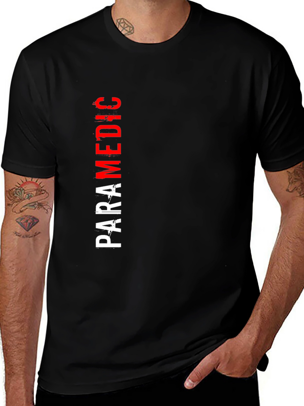 Paramedic Graphic T-Shirt - Black Crew Neck