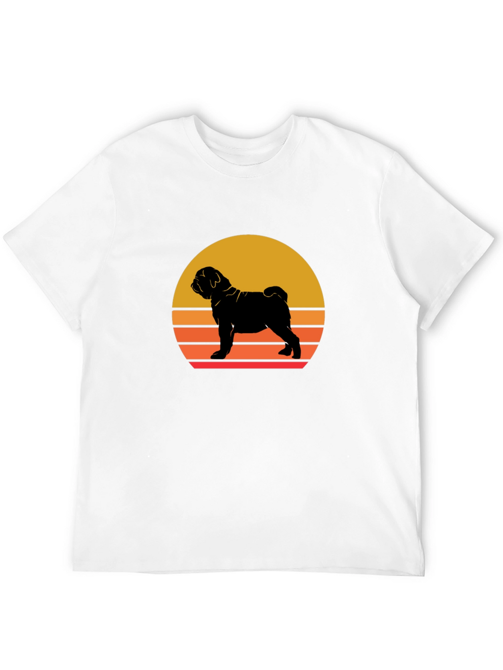 Sunset Dog Graphic Tee - Shar Pei Silhouette