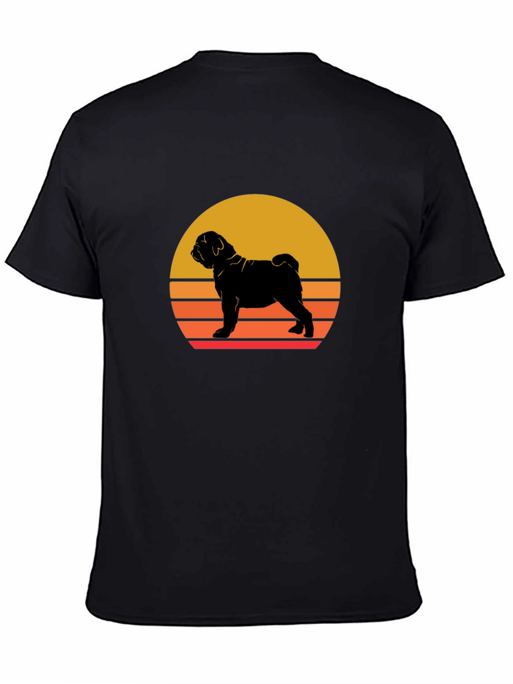 Sunset Dog Graphic Tee - Shar Pei Silhouette