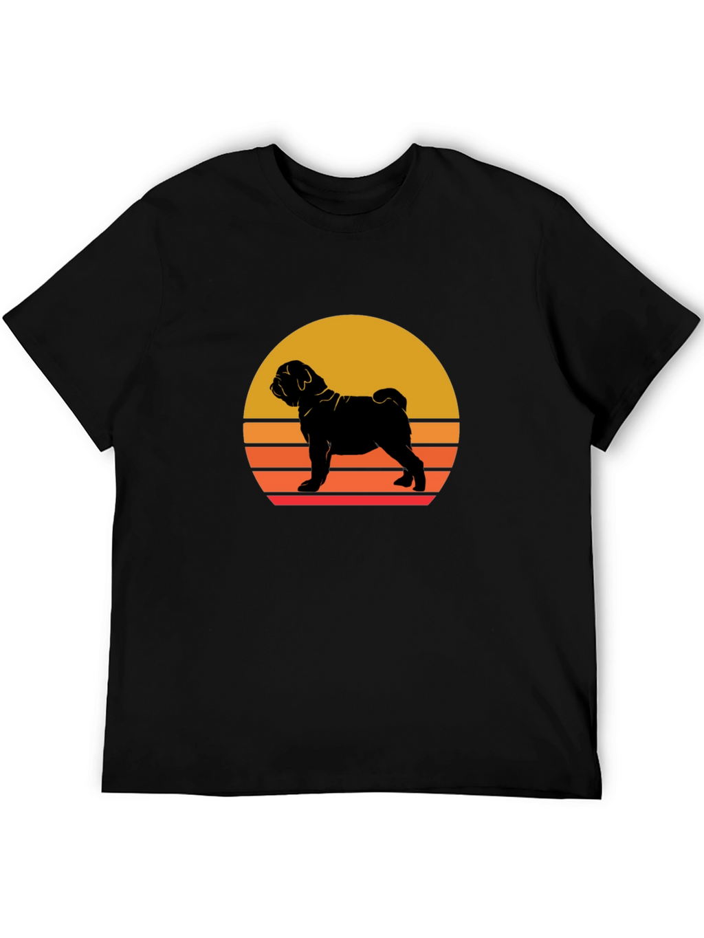 Sunset Dog Graphic Tee - Shar Pei Silhouette