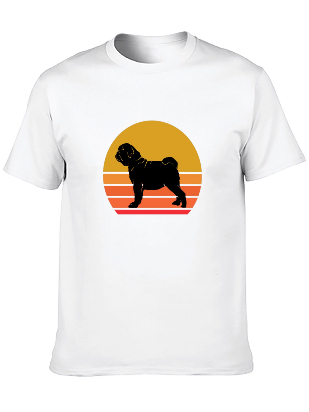 Sunset Dog Graphic Tee - Shar Pei Silhouette