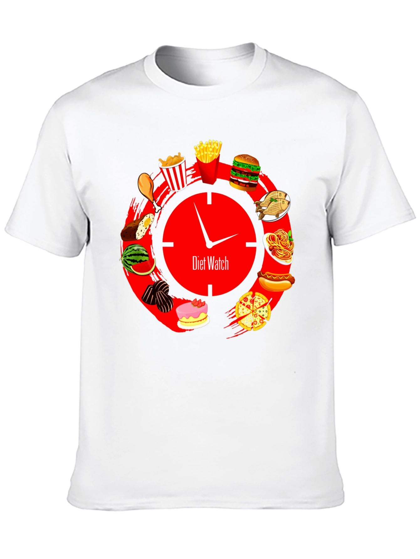 Diet Watch T-Shirt - Food Clock Design