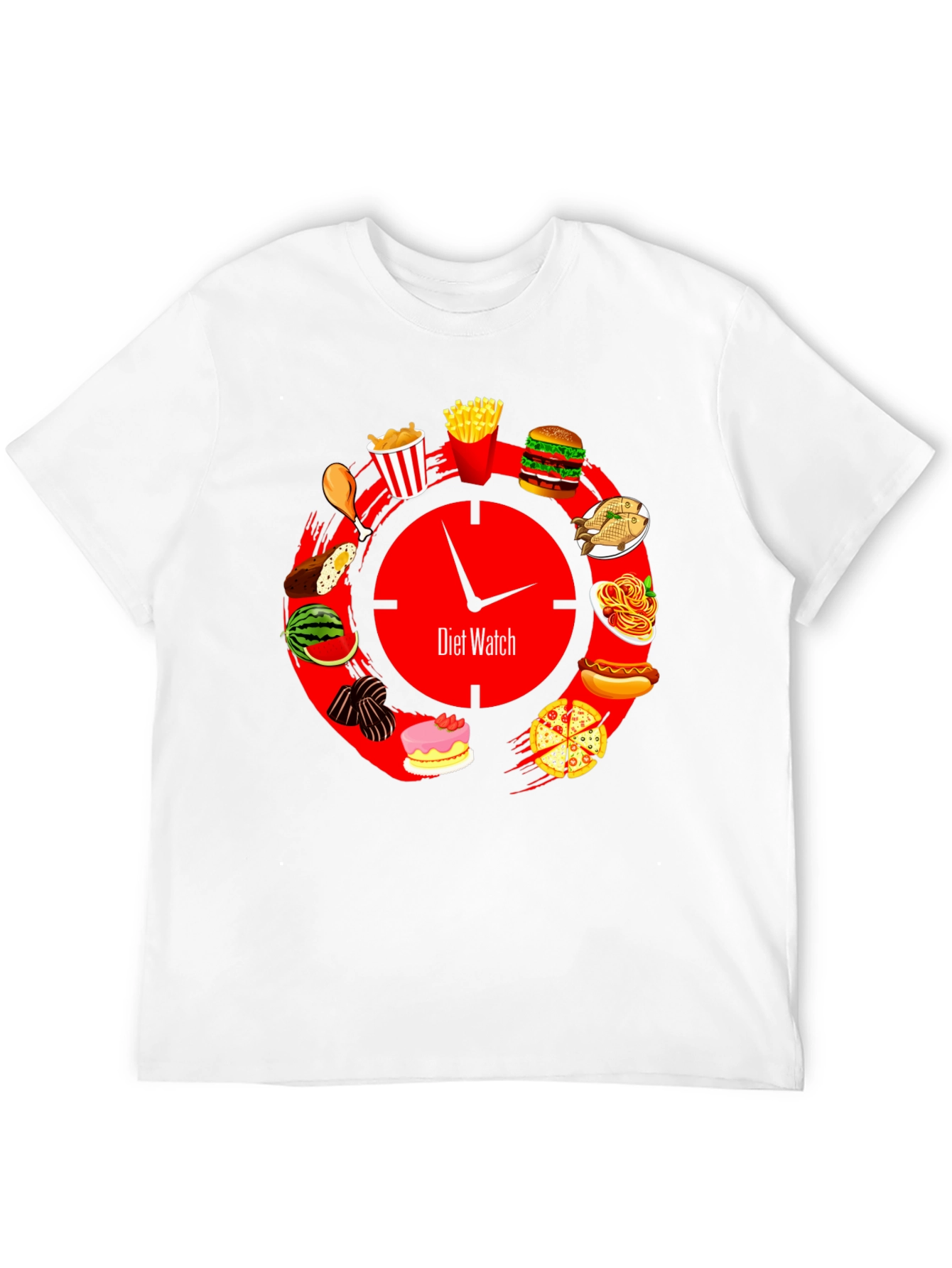 Diet Watch T-Shirt - Food Clock Design