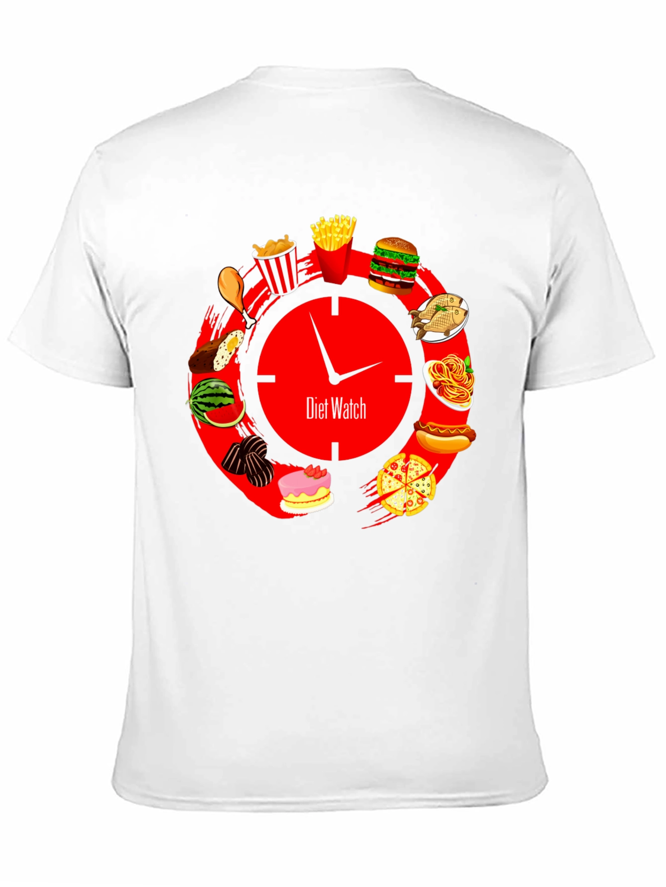 Diet Watch T-Shirt - Food Clock Design