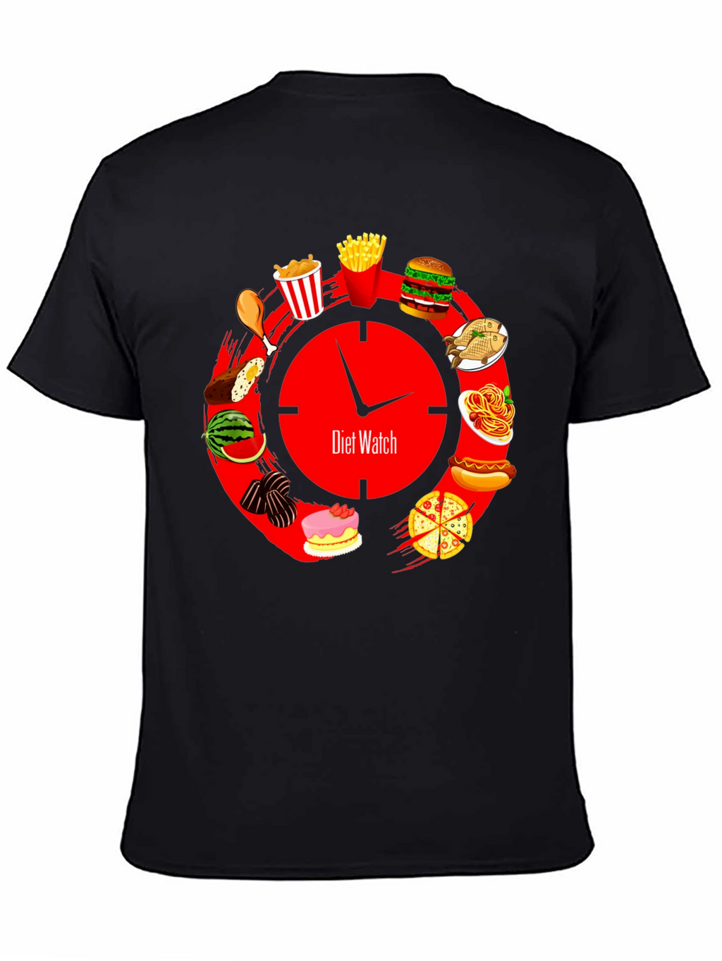 Diet Watch T-Shirt - Food Clock Design