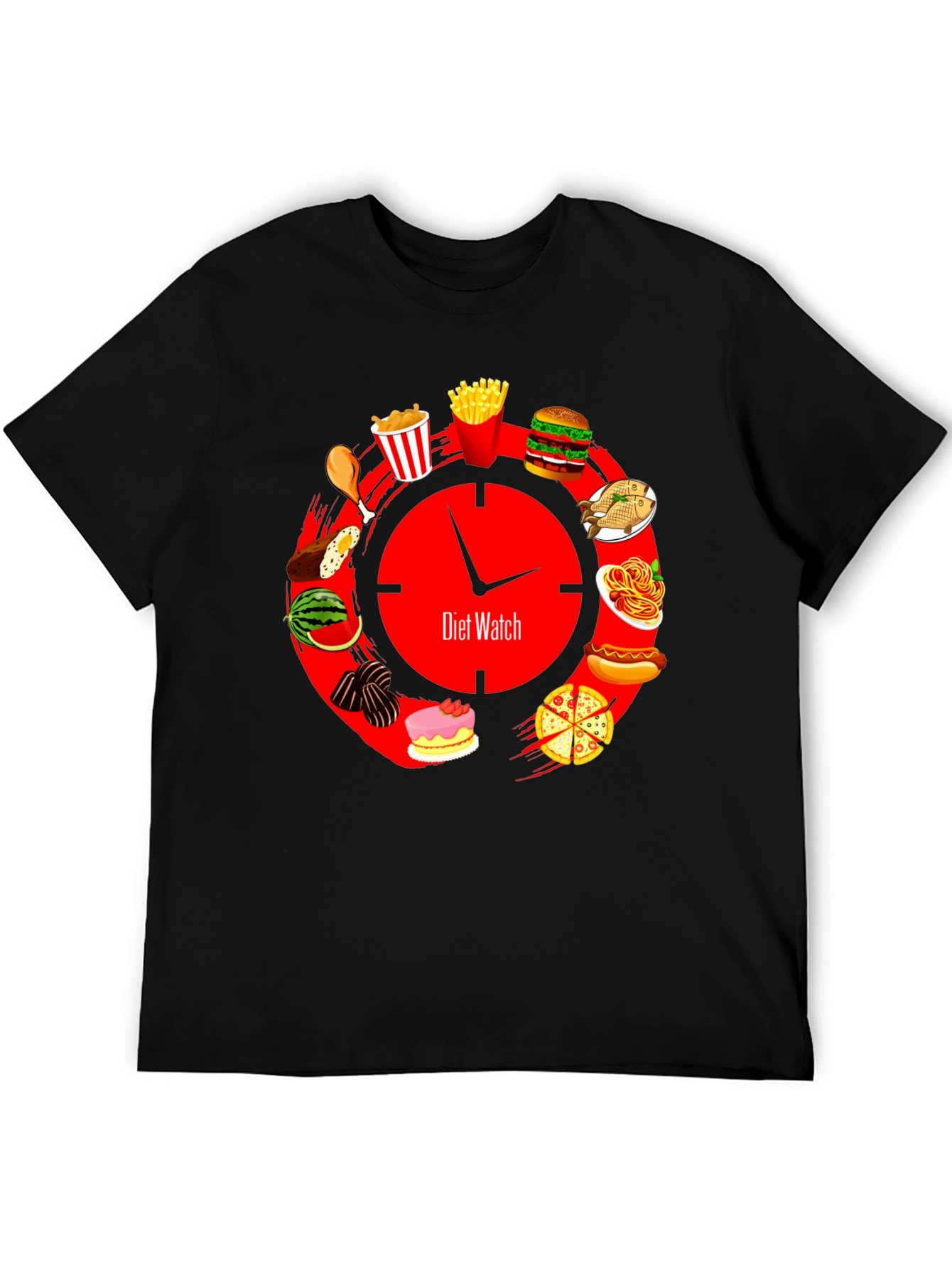 Diet Watch T-Shirt - Food Clock Design