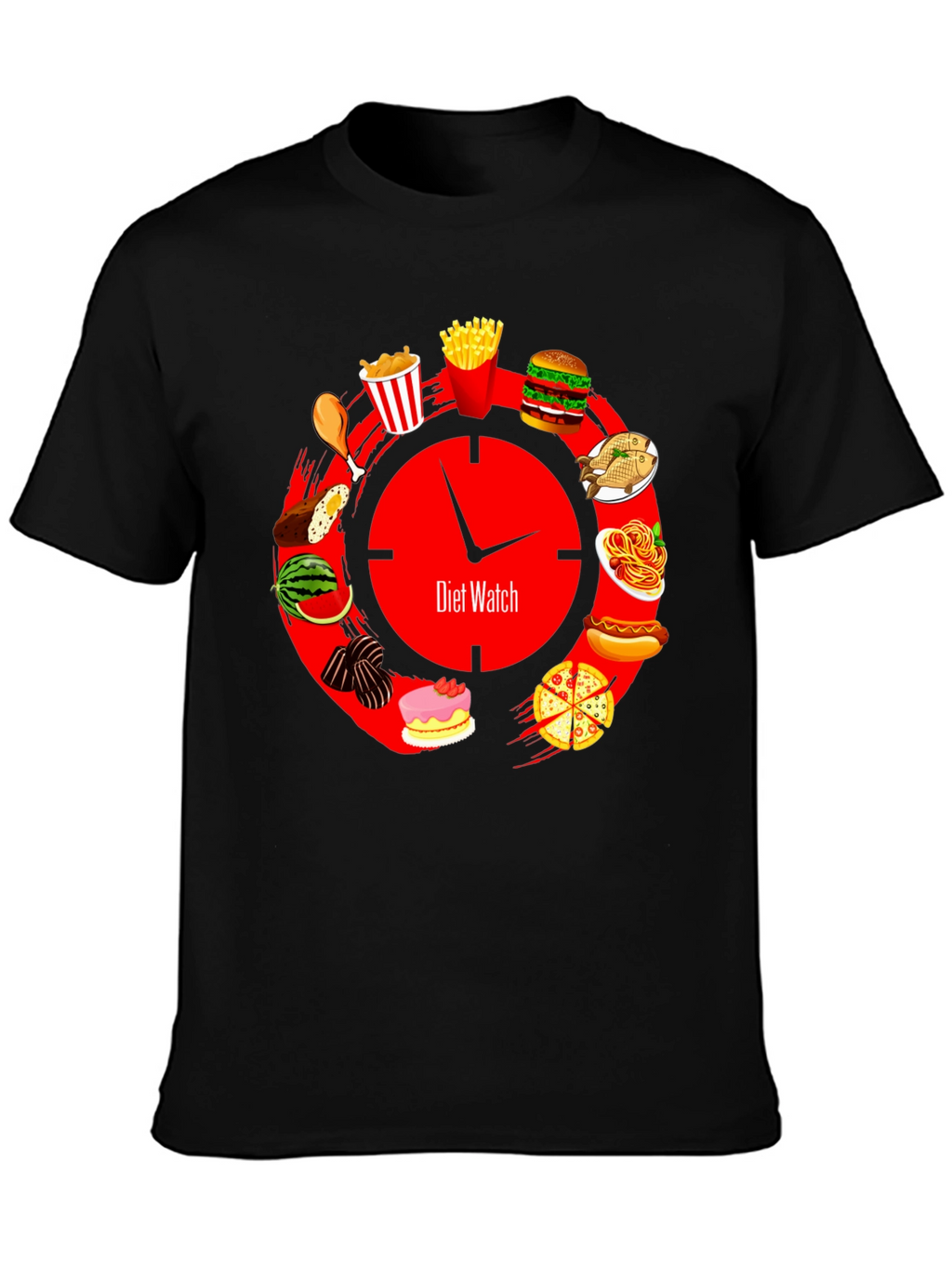 Diet Watch T-Shirt - Food Clock Design