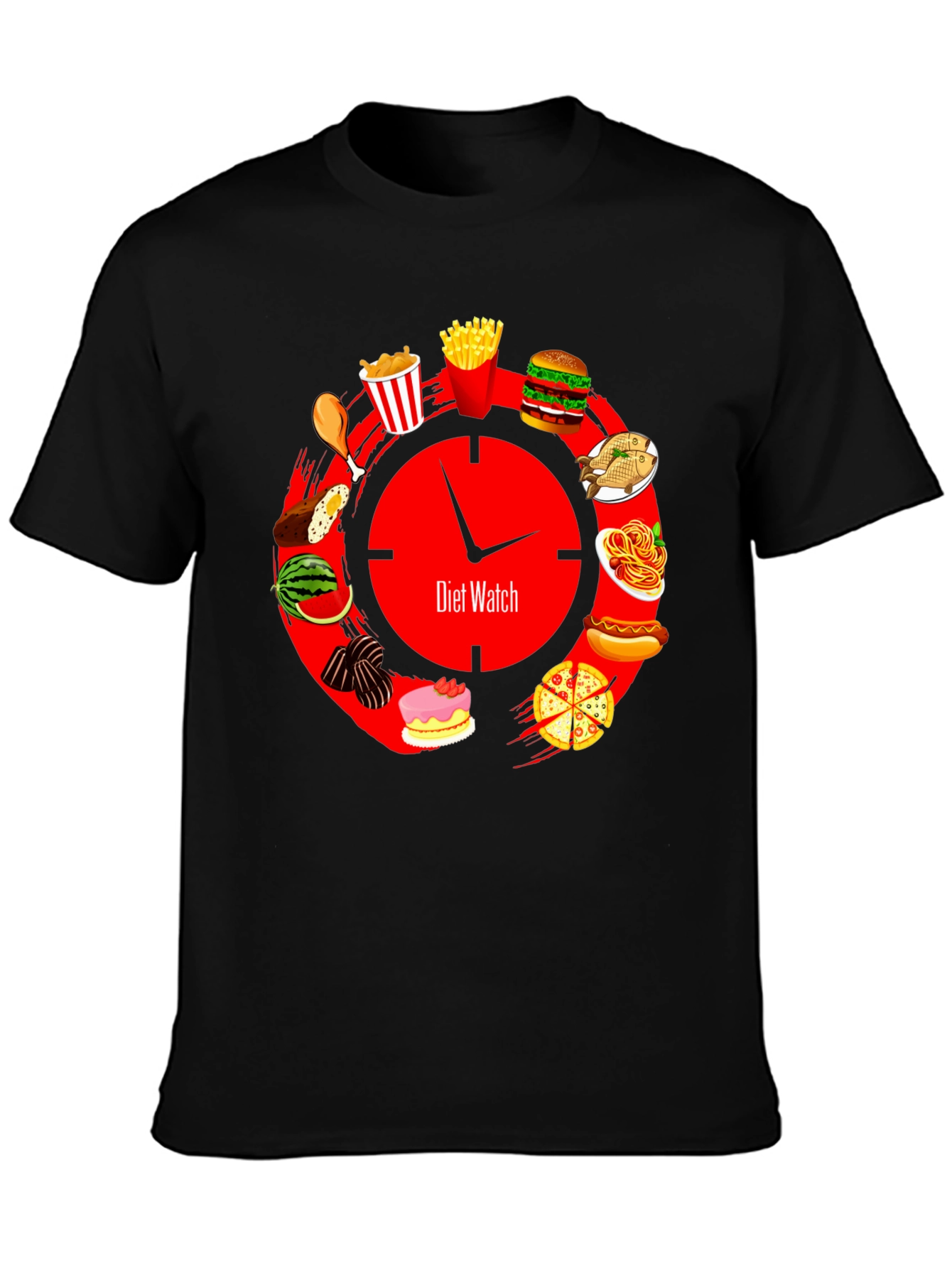 Diet Watch T-Shirt - Food Clock Design