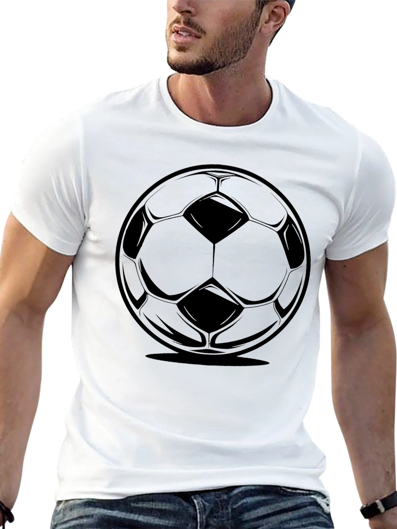 Black Soccer Ball Graphic Tee - Stylish Sportswear