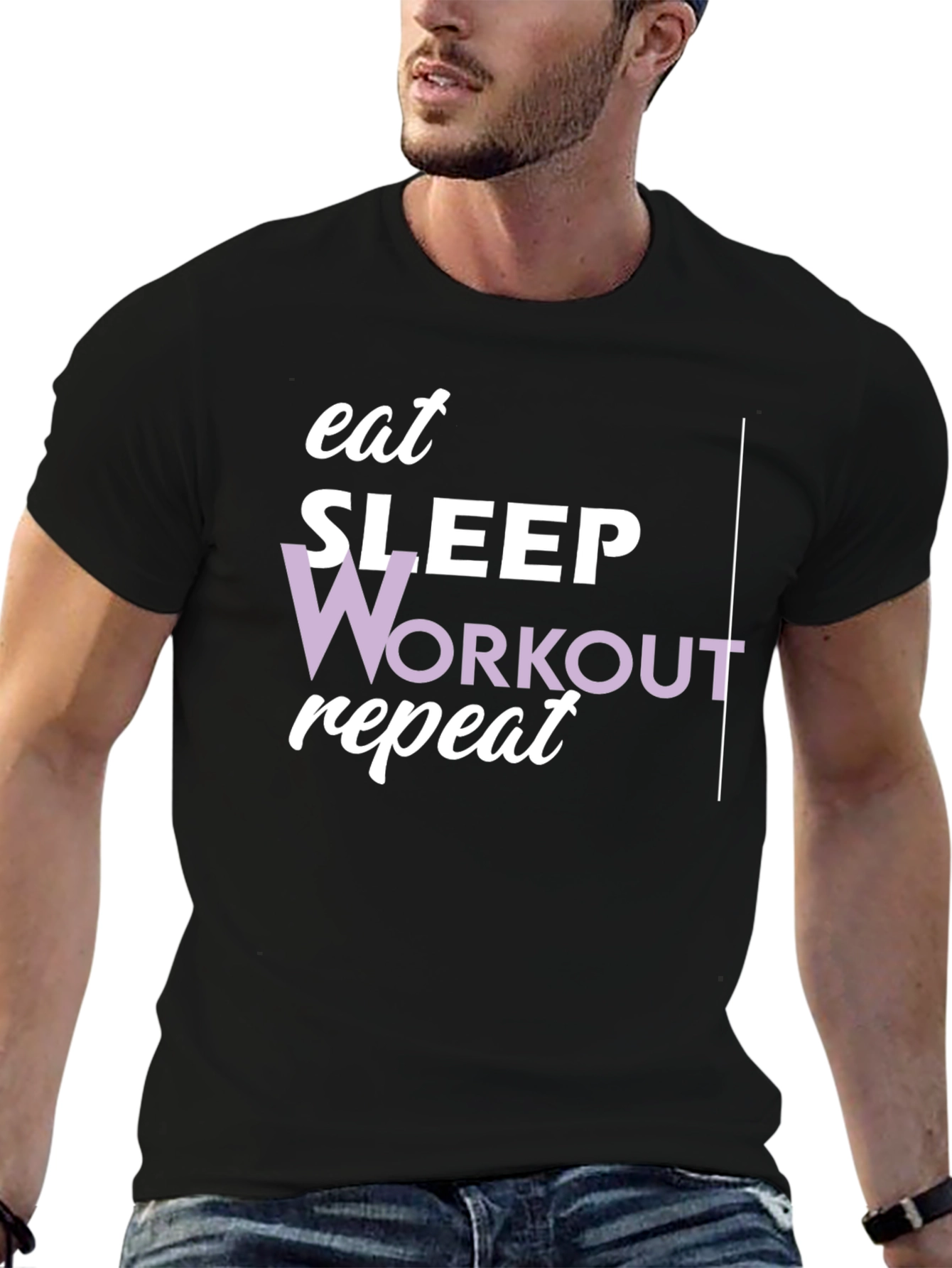 Eat Sleep Workout Repeat Graphic Tee