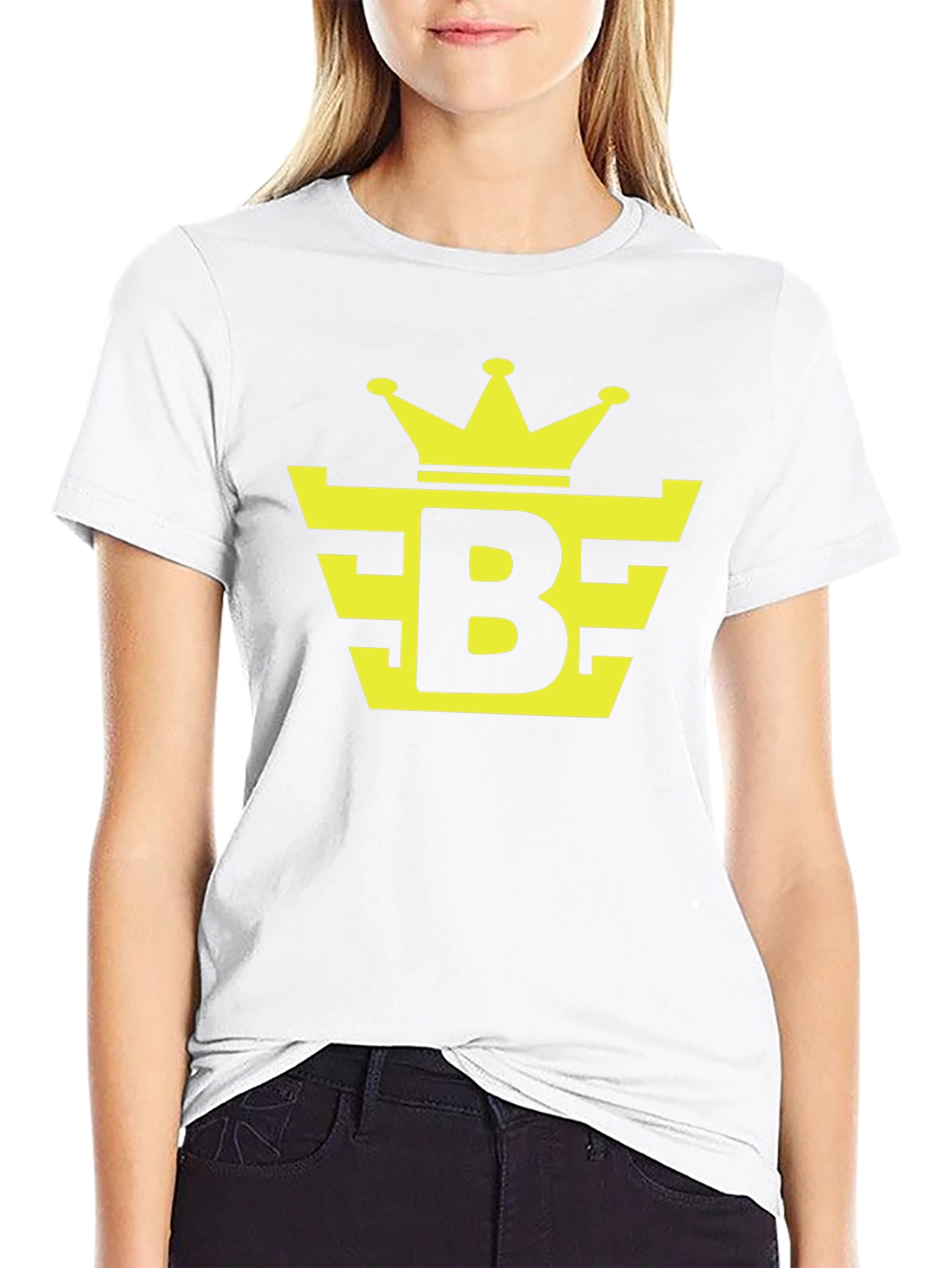 Black Tee with Yellow Crown Logo