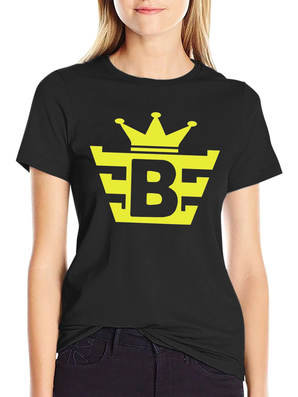 Black Tee with Yellow Crown Logo
