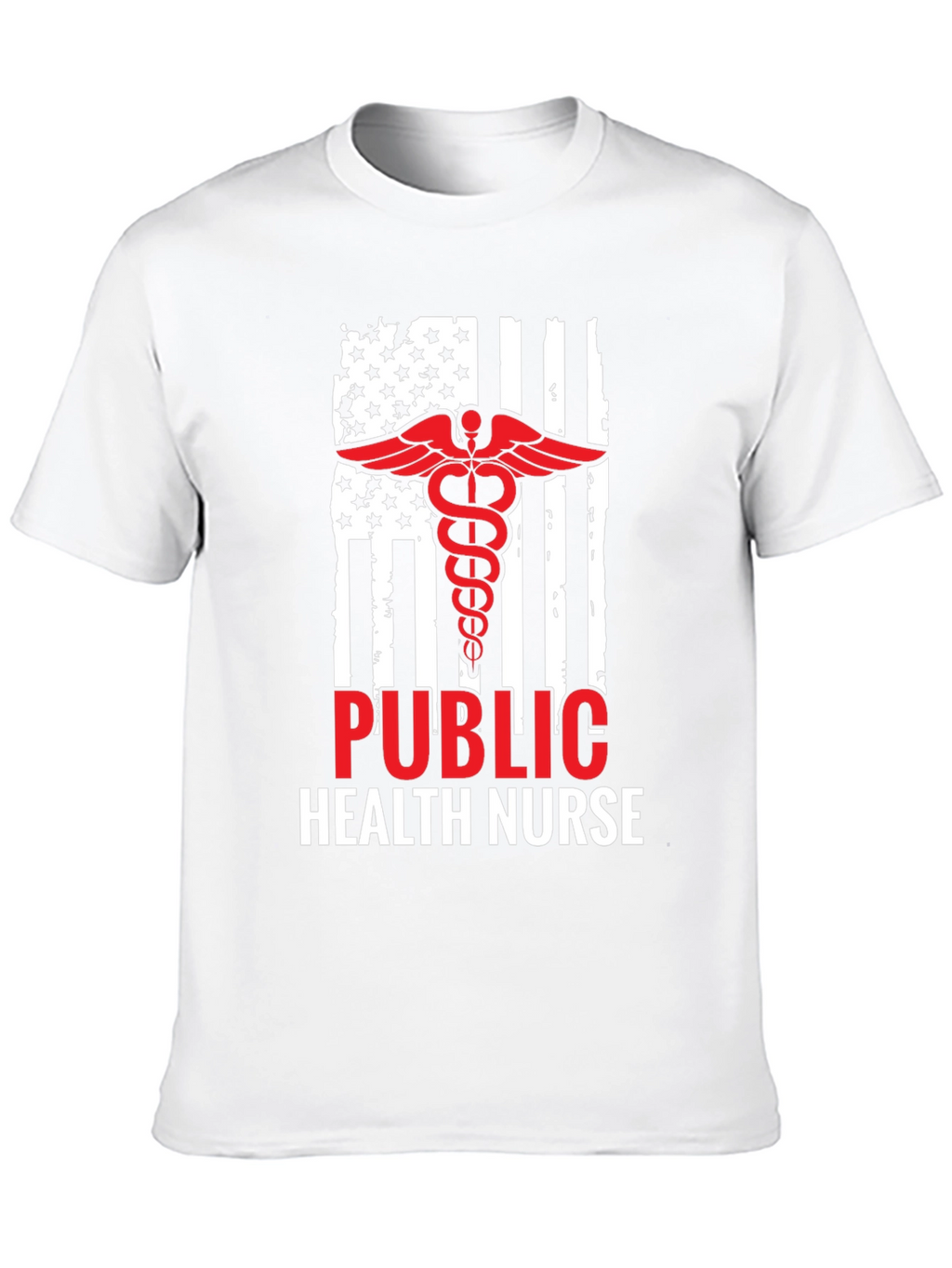 Public Health Nurse American Flag Graphic T-Shirt