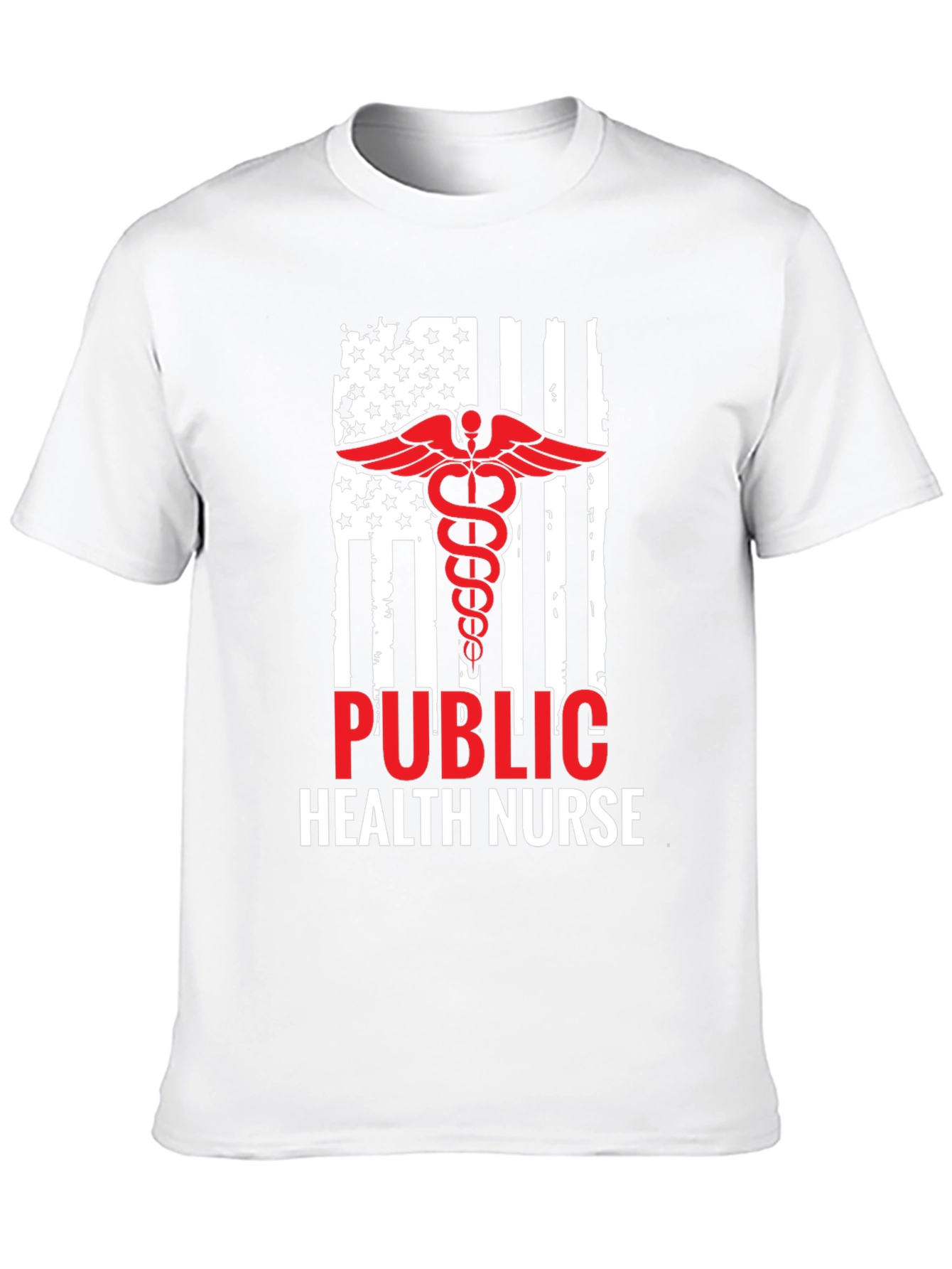 Public Health Nurse American Flag Graphic T-Shirt