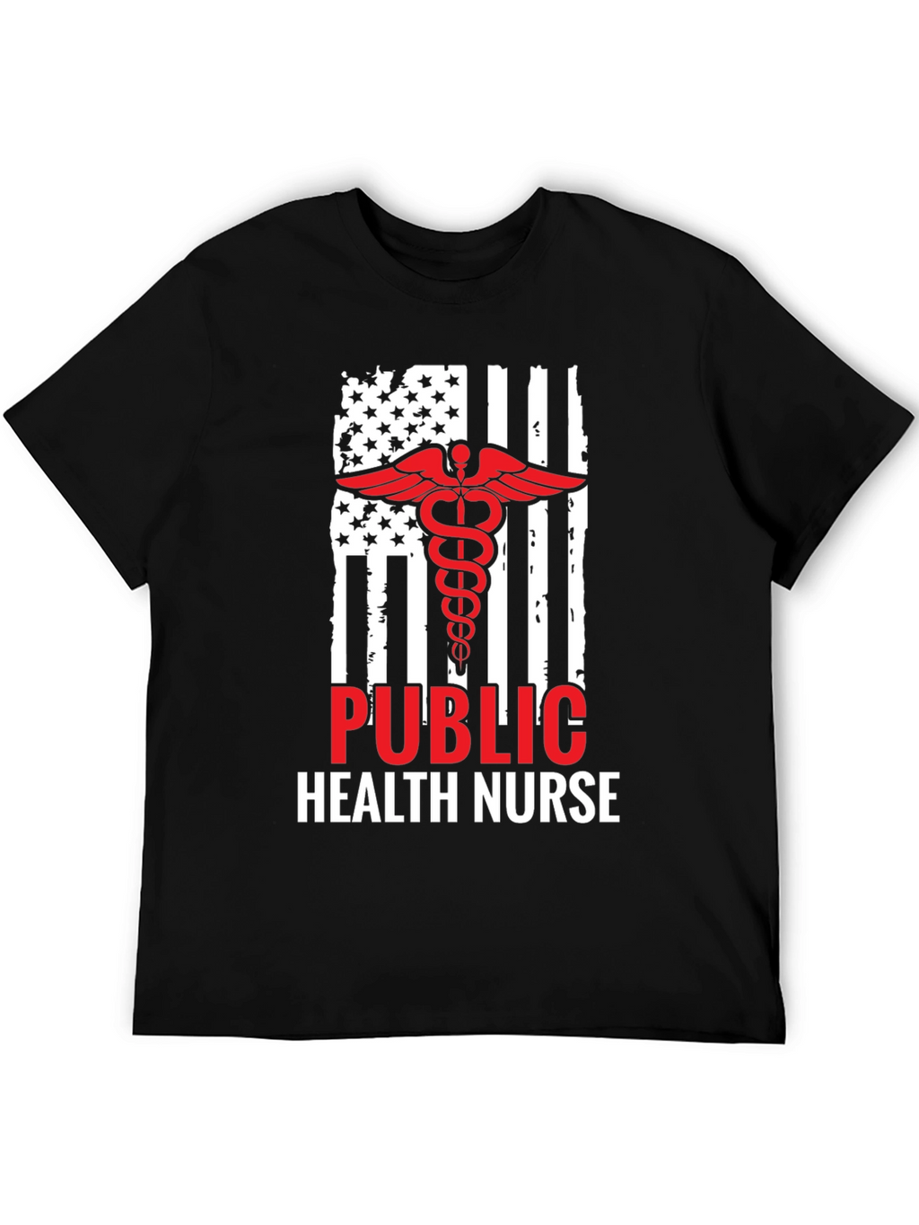 Public Health Nurse American Flag Graphic T-Shirt