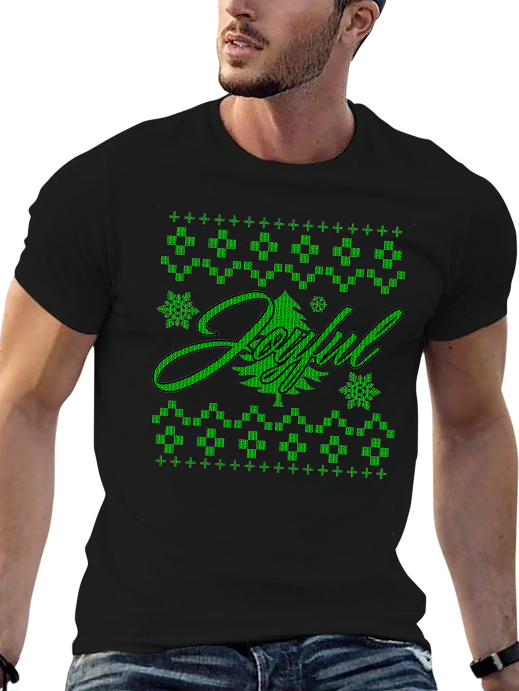 Joyful Holiday Graphic Tee - Black