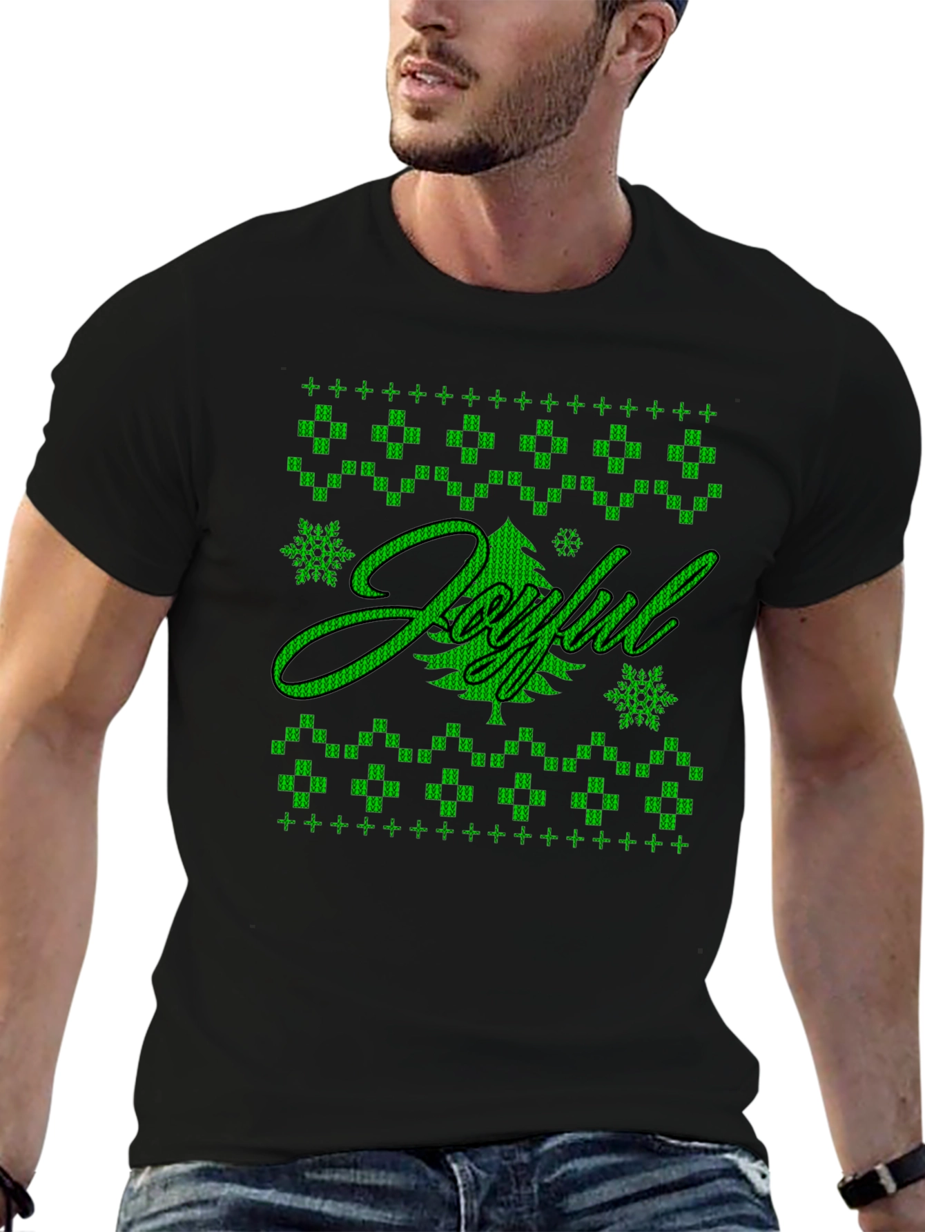 Joyful Holiday Graphic Tee - Black